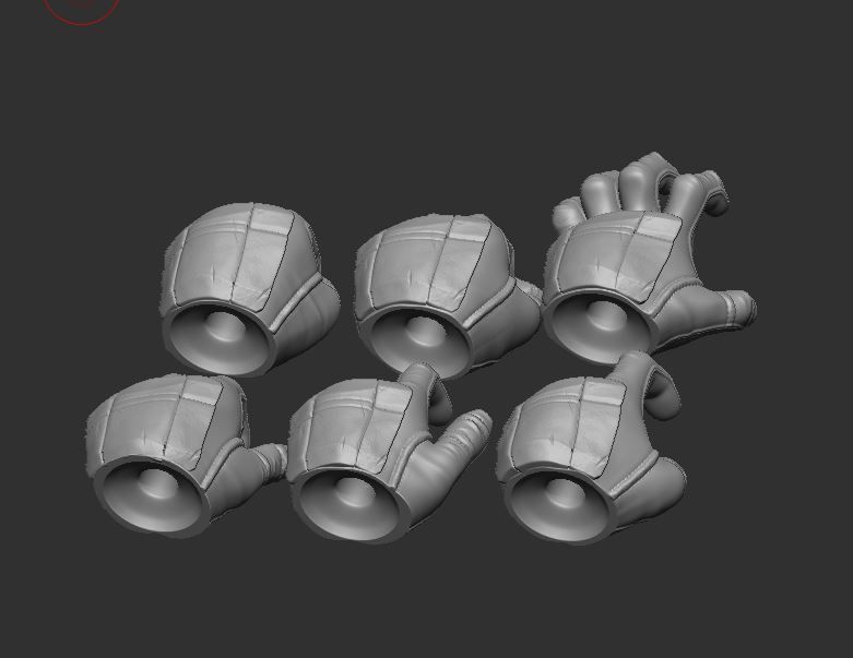 Gloved Hands Ver 3 Set of 6 - Hands for Action Figures 3D print model_2