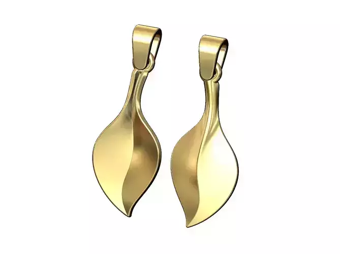 Leaf pendant charm with bail