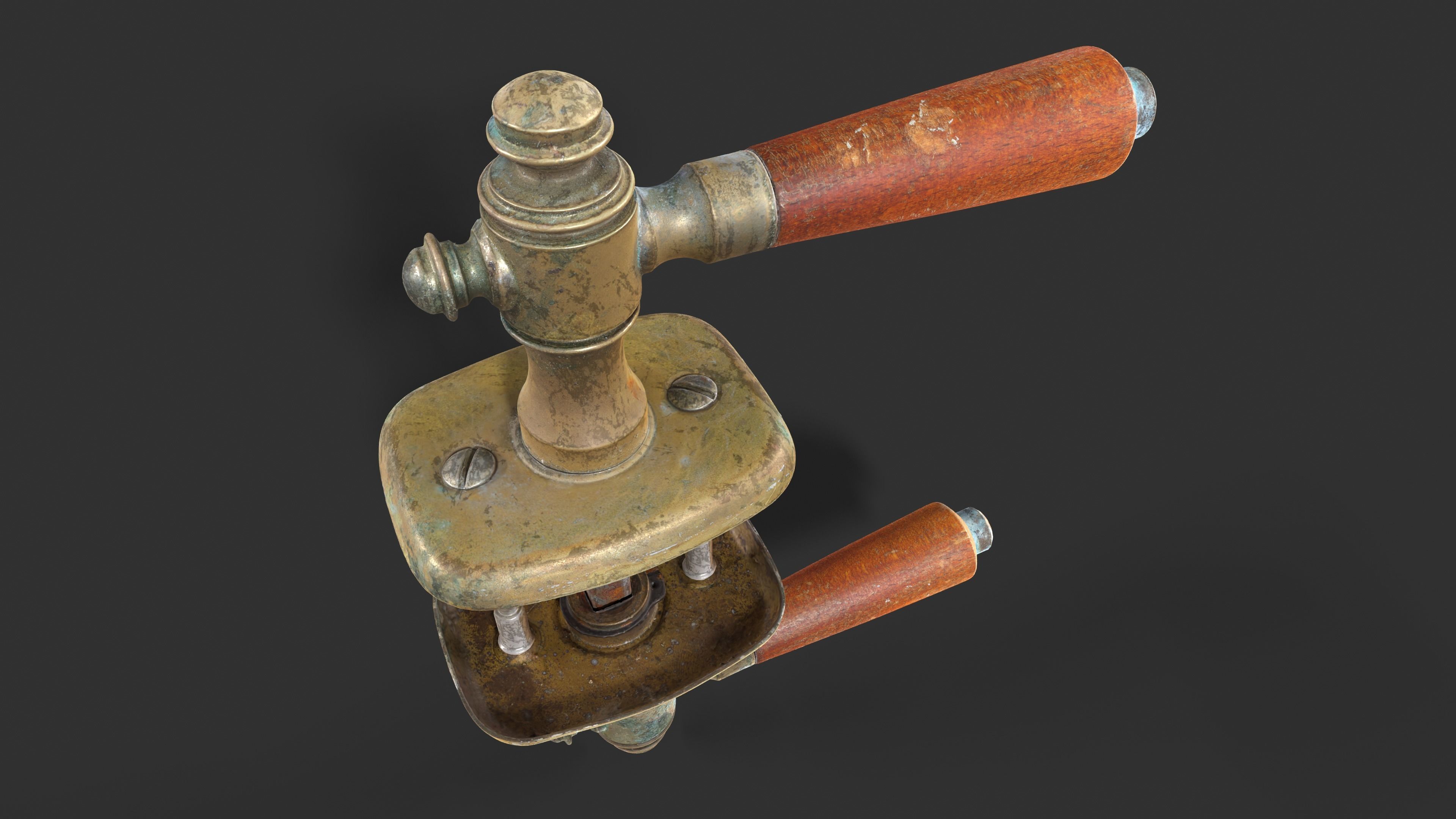 Old Door Handle Low-poly 3D model_5