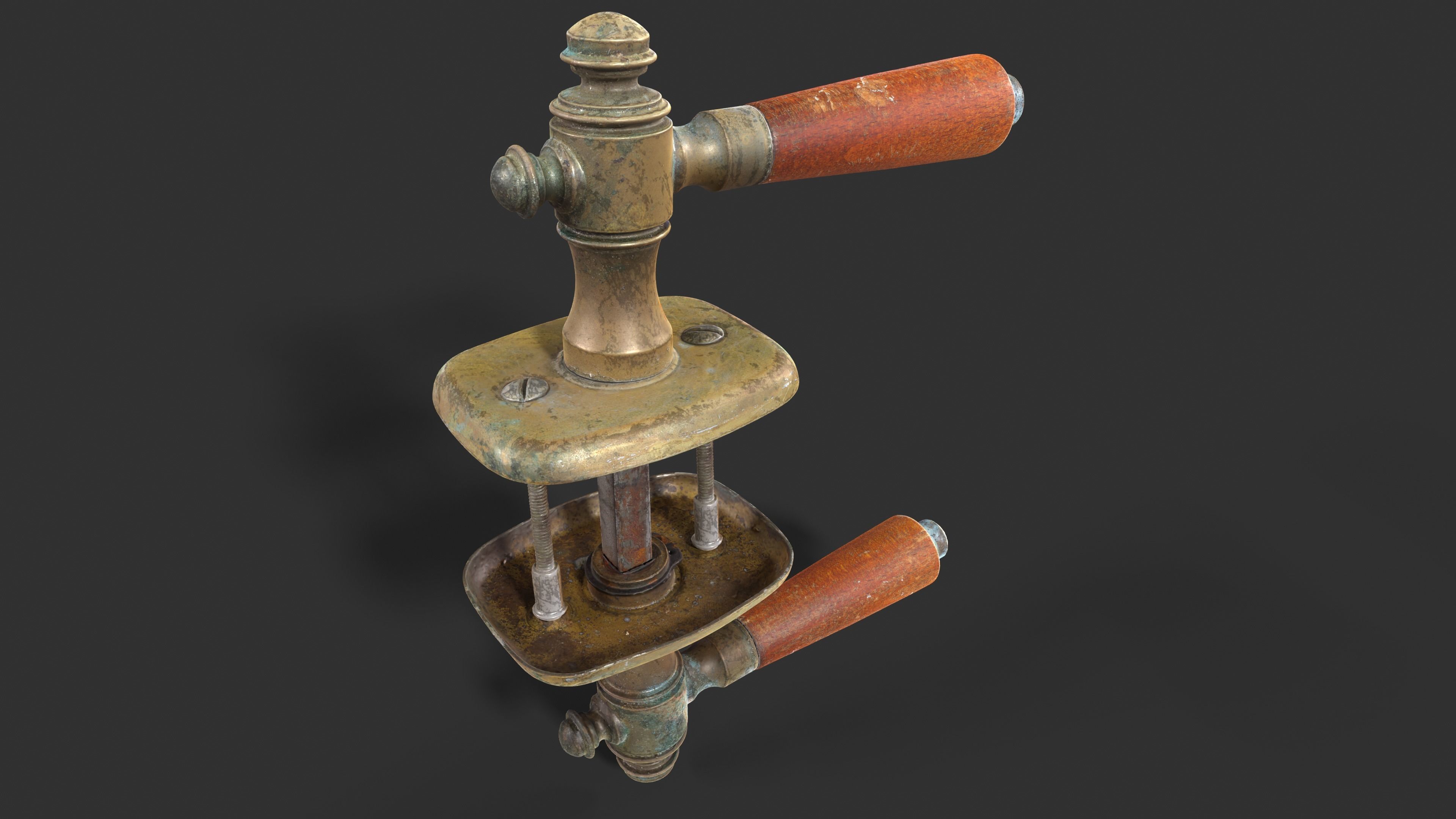 Old Door Handle Low-poly 3D model_8