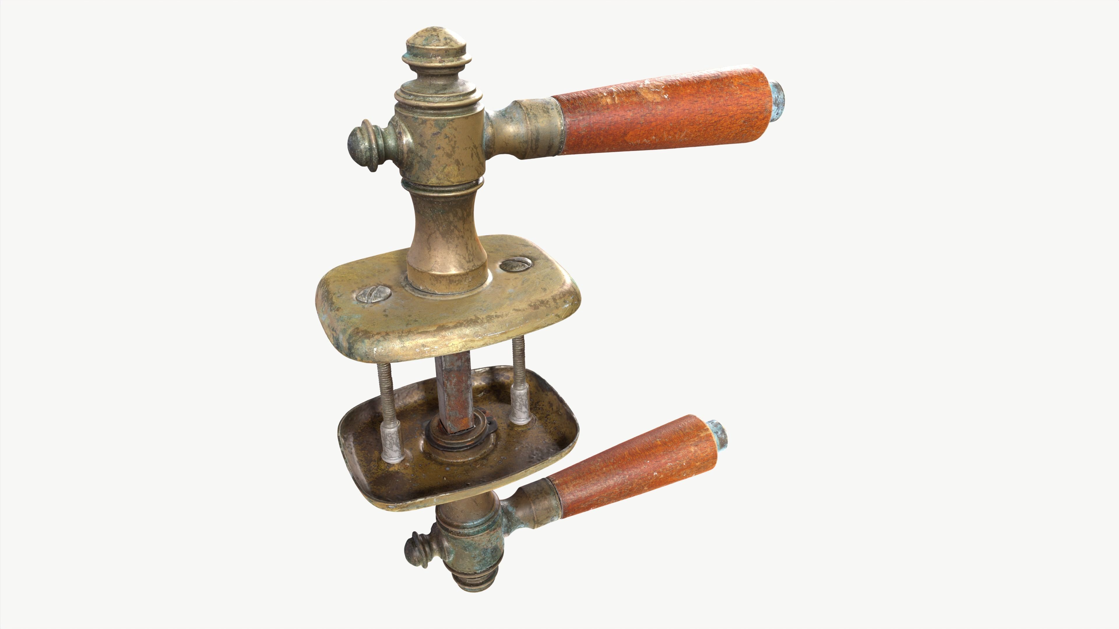 Old Door Handle Low-poly 3D model_10