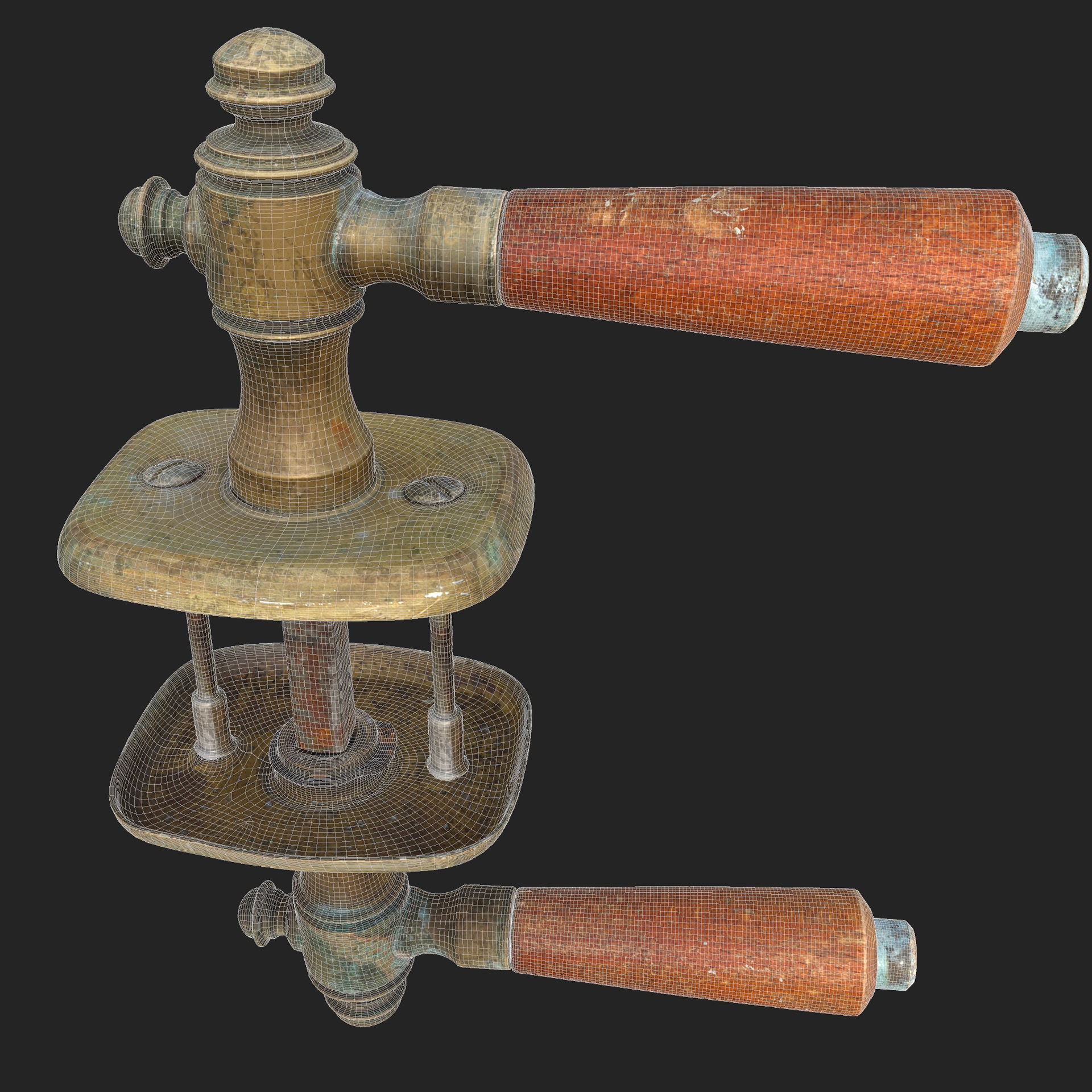 Old Door Handle Low-poly 3D model_12