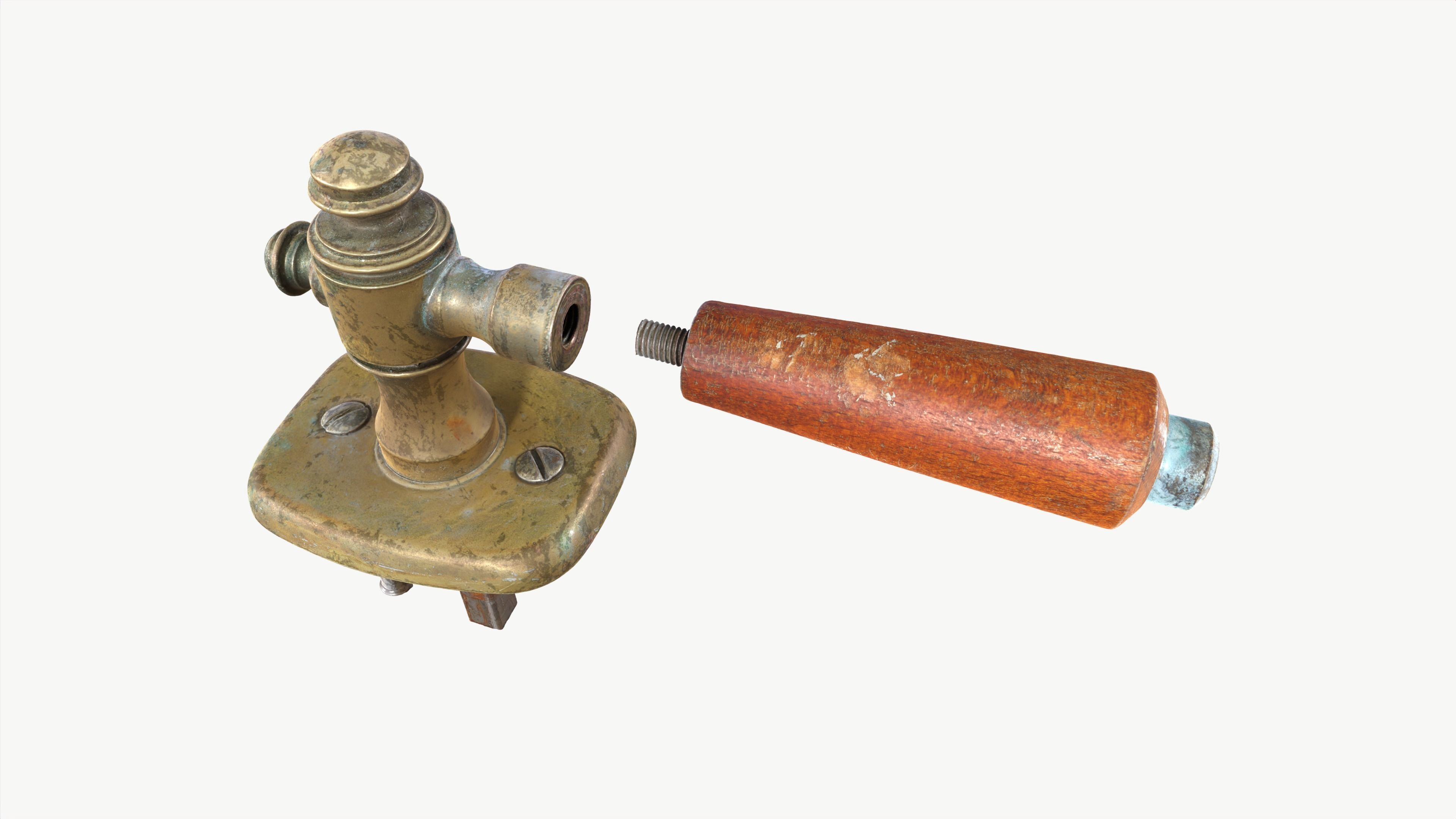 Old Door Handle Low-poly 3D model_9