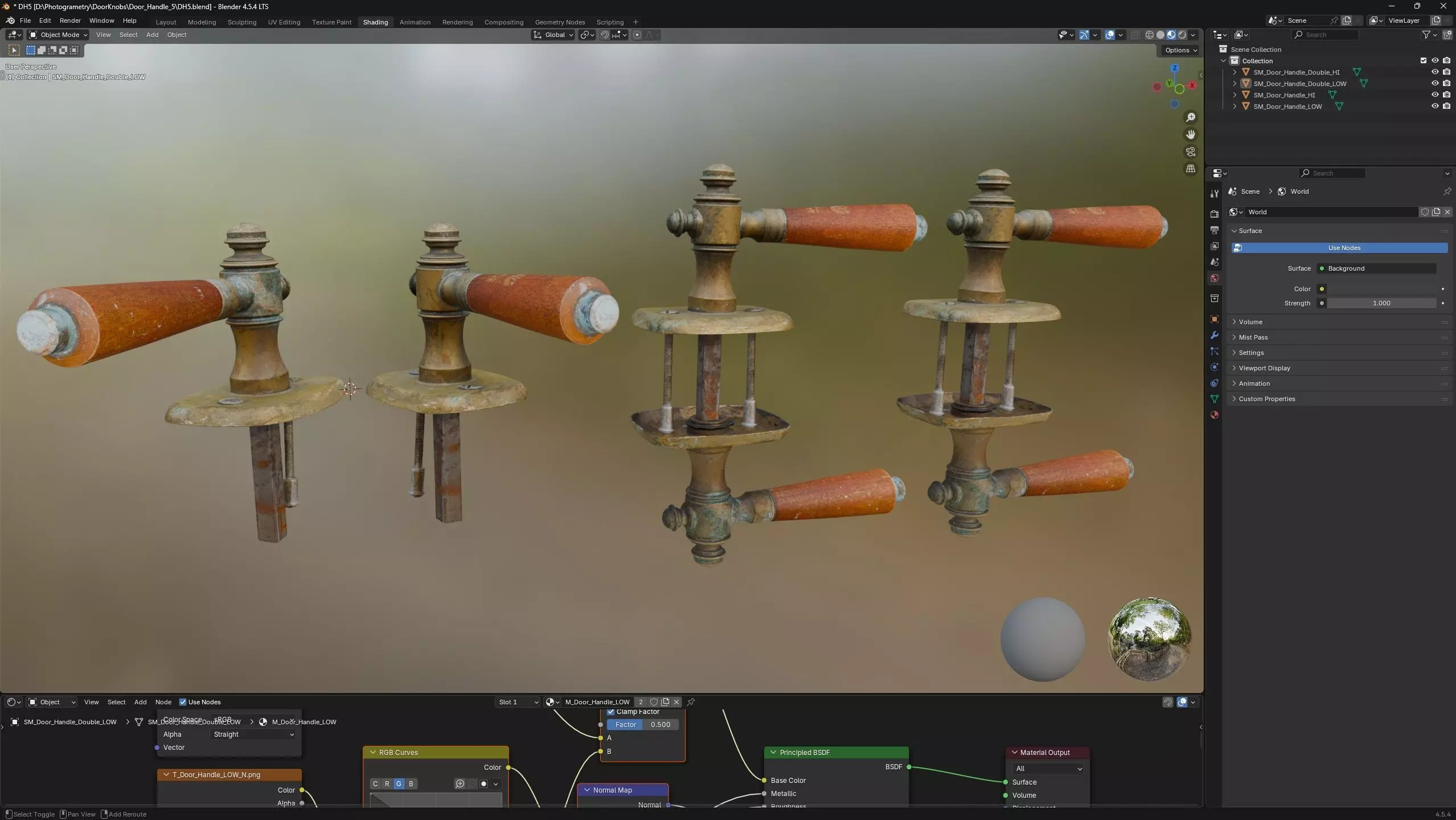 Old Door Handle Low-poly 3D model_11