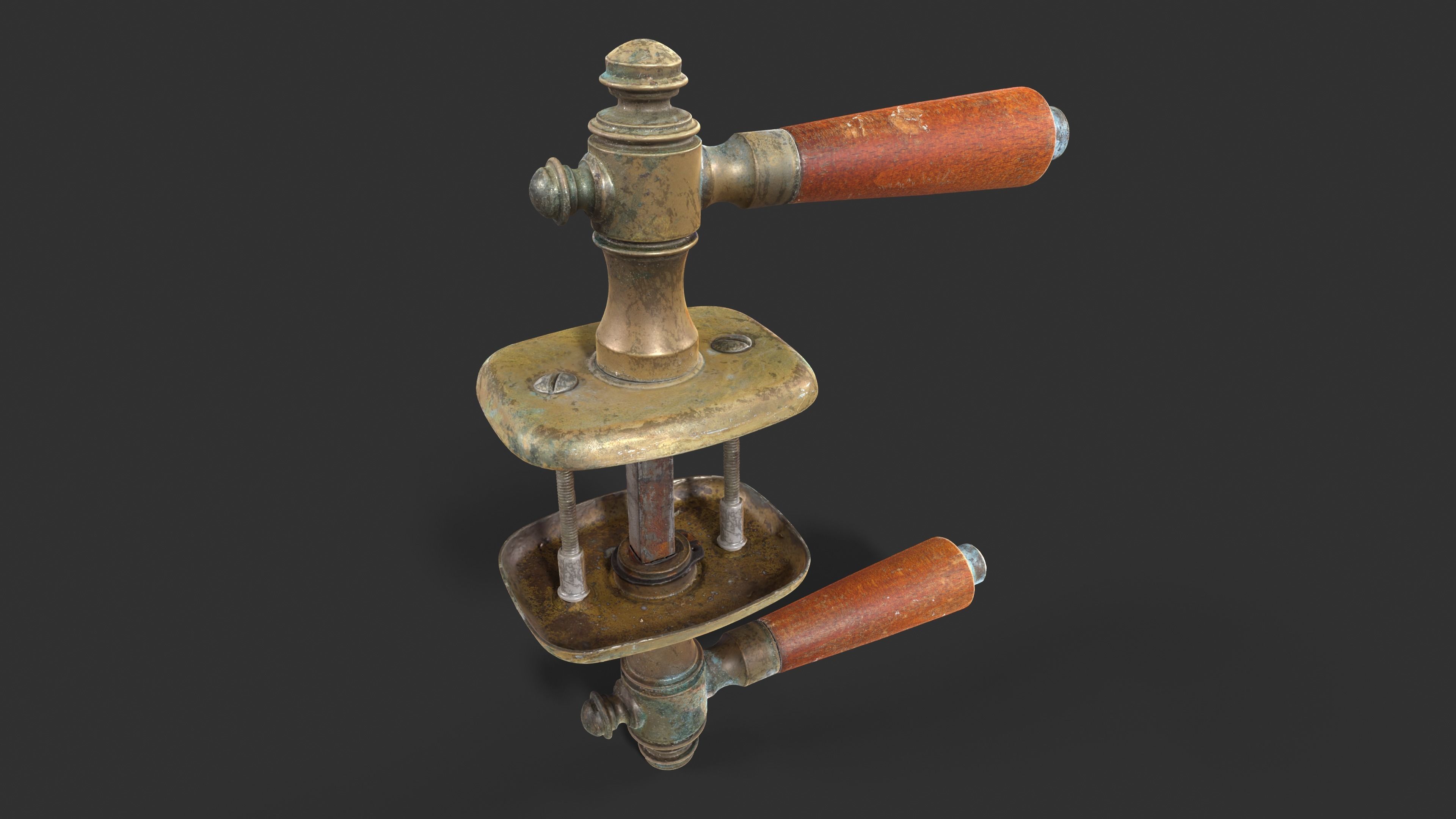 Old Door Handle Low-poly 3D model_4