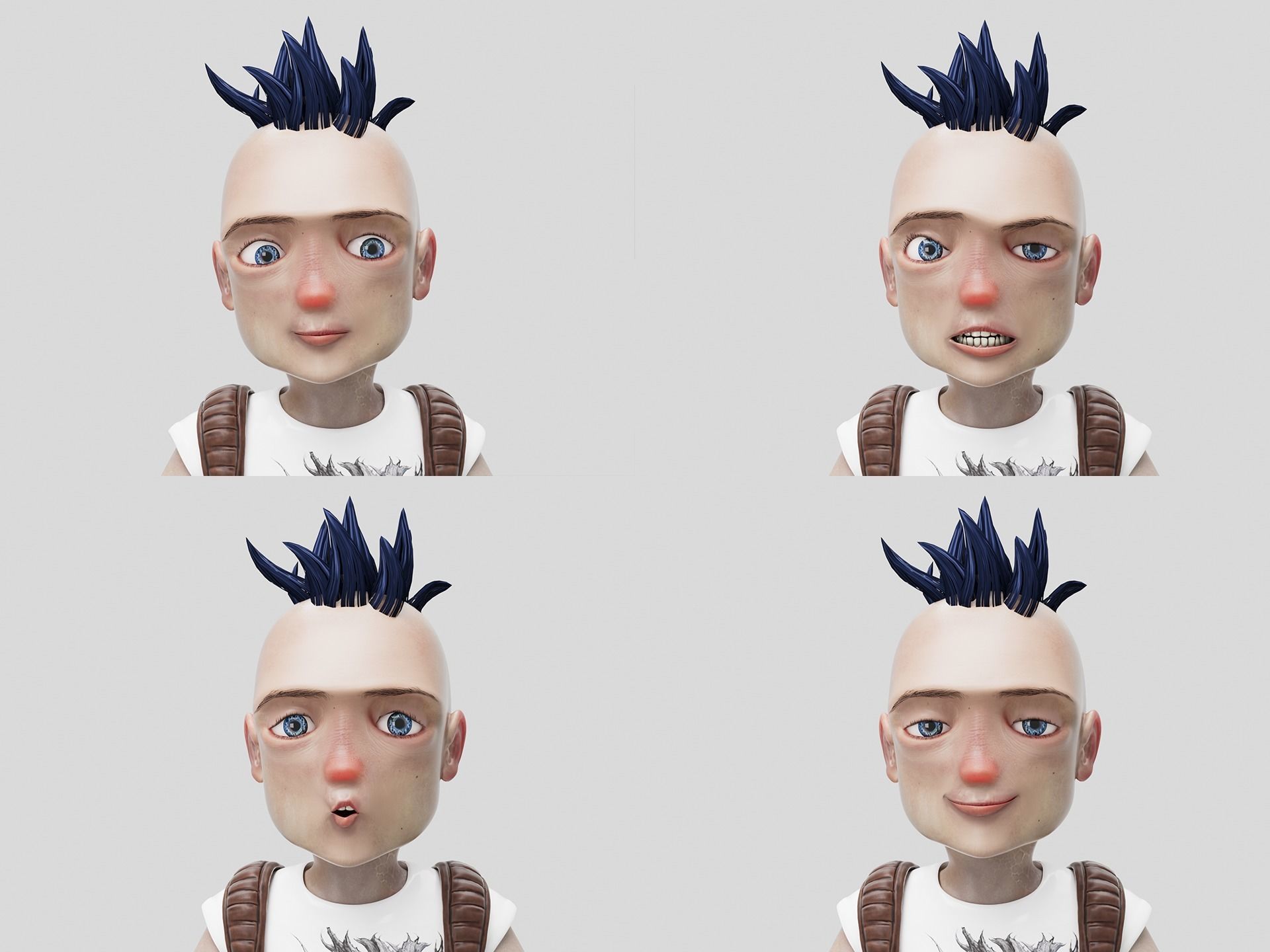 Young Teenage Rebellious Influencer Kid Fully Rigged Low-poly 3D model_2