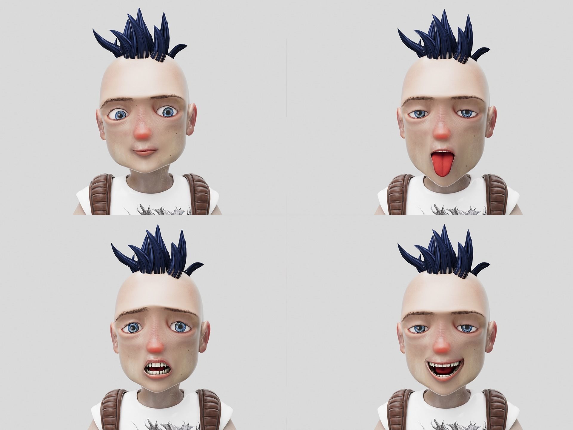 Young Teenage Rebellious Influencer Kid Fully Rigged Low-poly 3D model_6