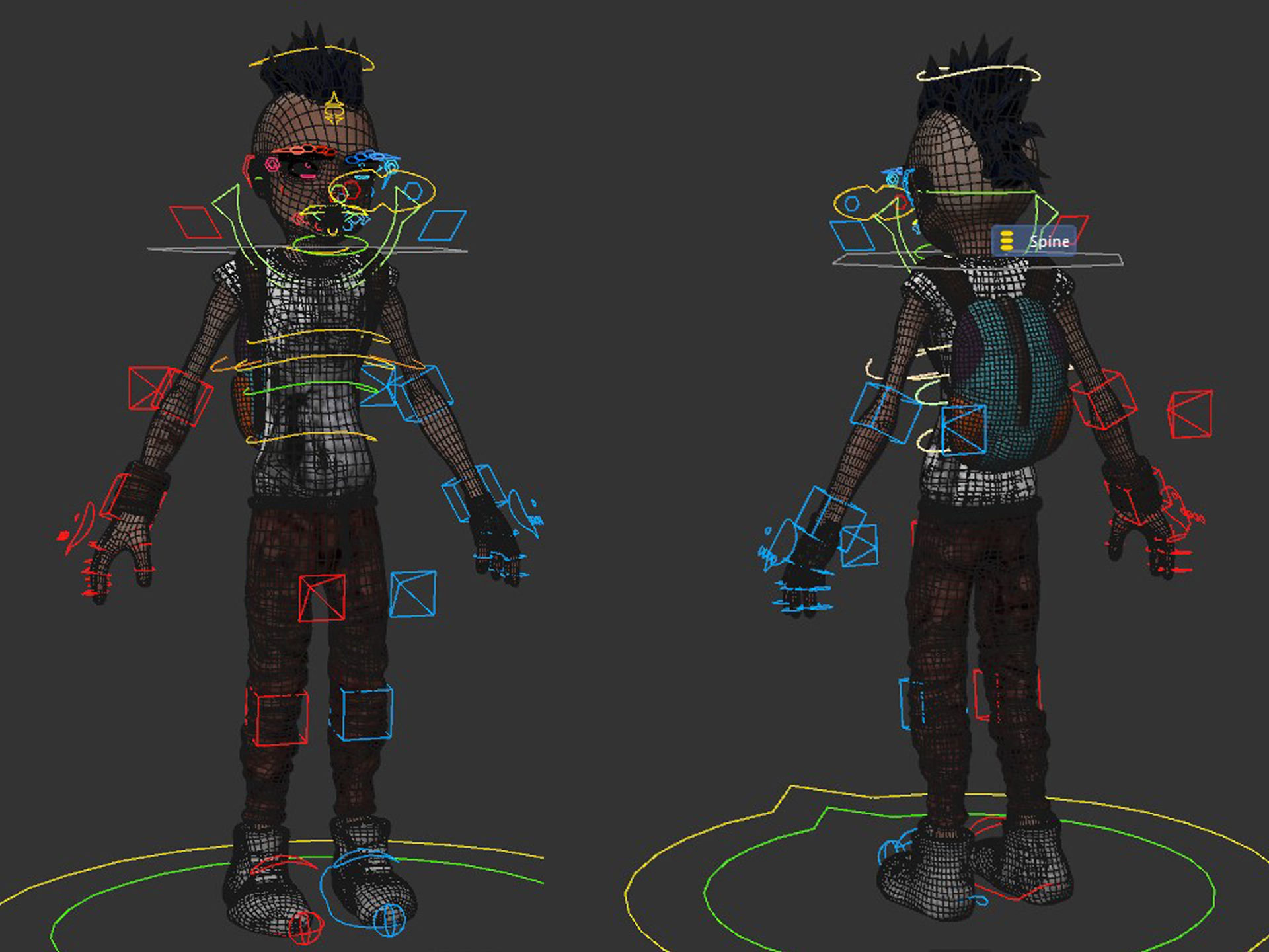 Young Teenage Rebellious Influencer Kid Fully Rigged Low-poly 3D model_9