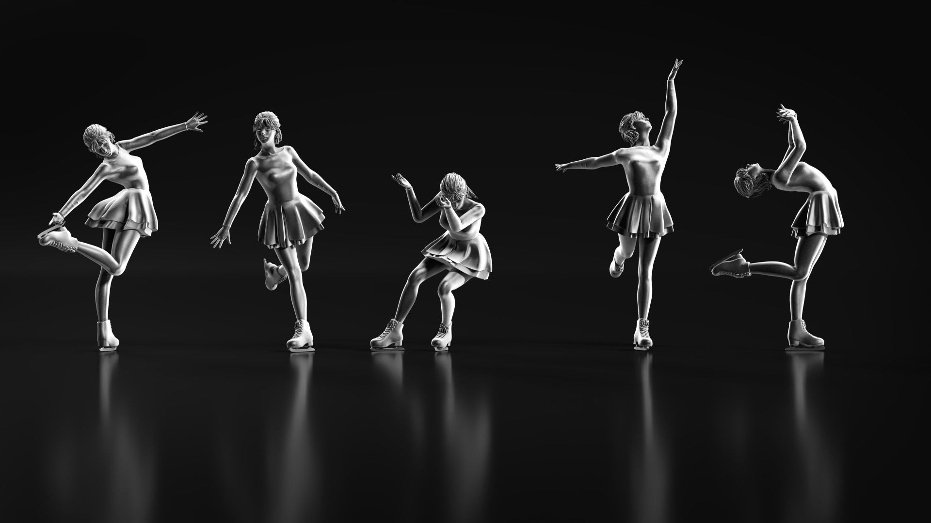 Ice Skate girl 3D print model_3