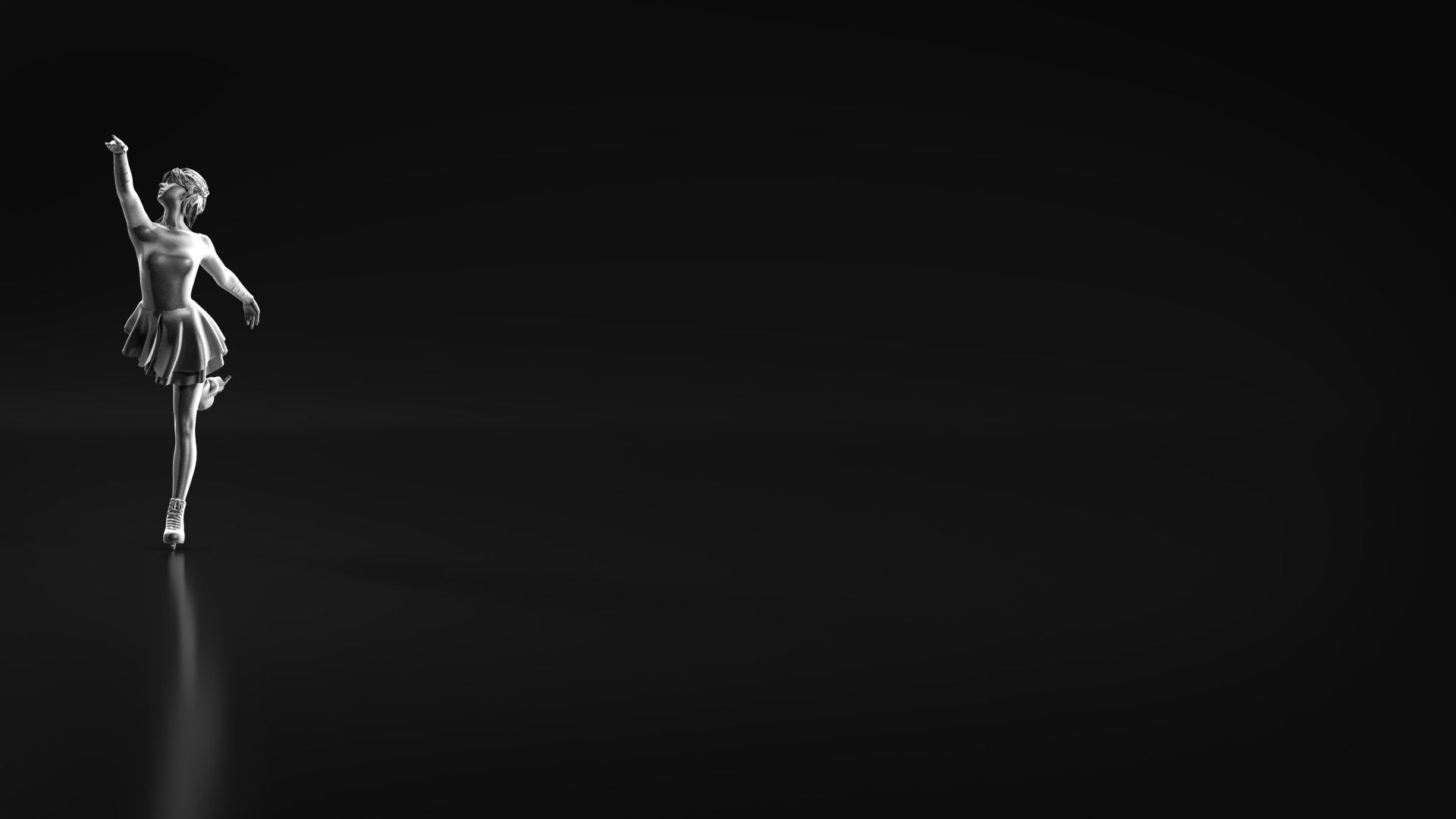 Ice Skate girl 3D print model_9