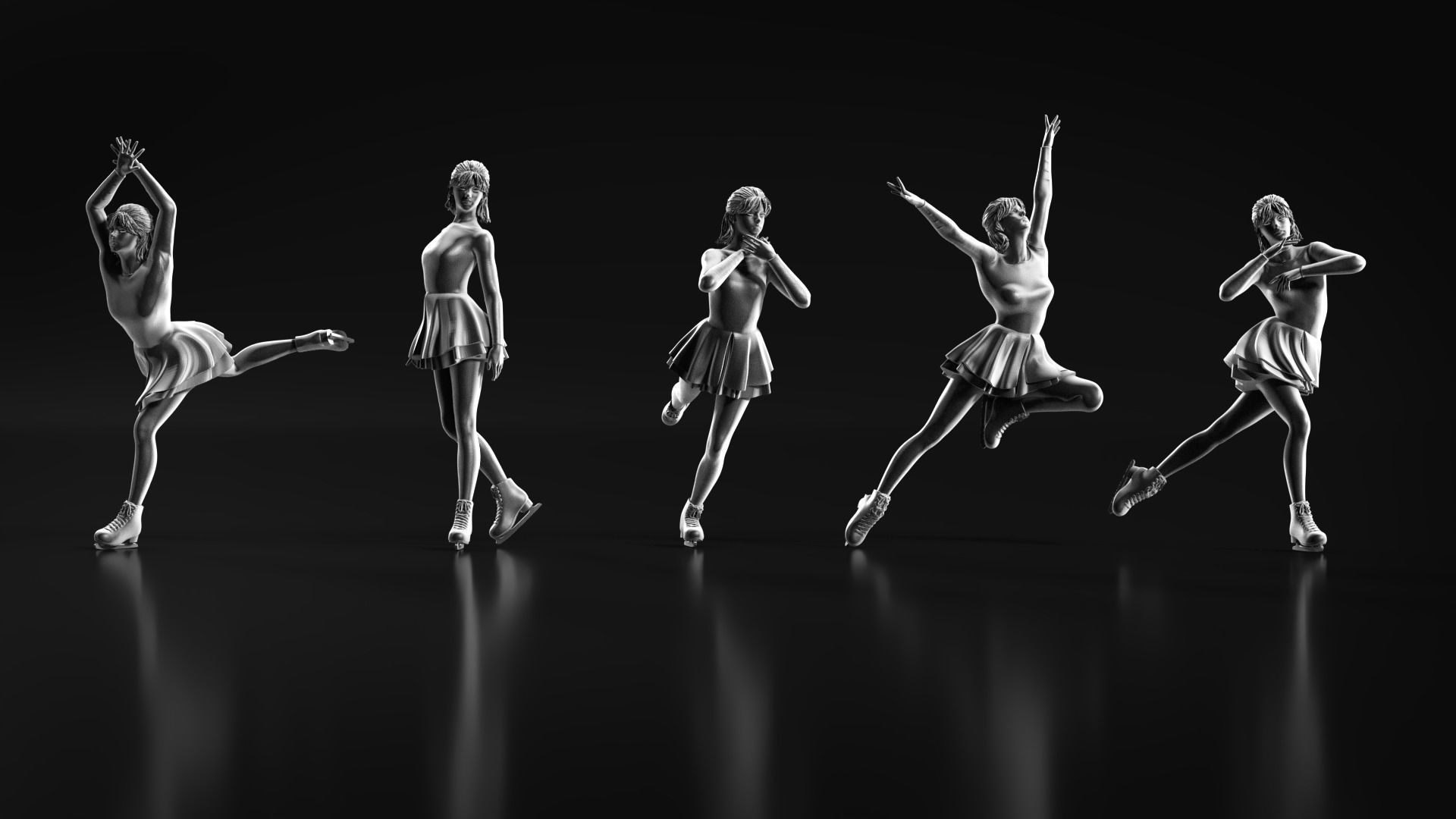 Ice Skate girl 3D print model_2