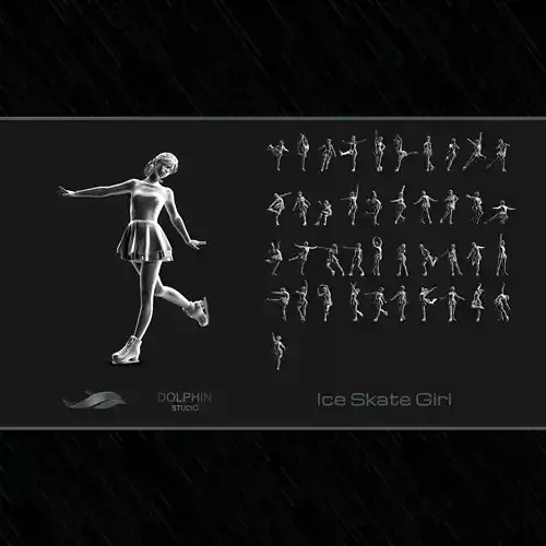 Ice Skate girl 3D print model