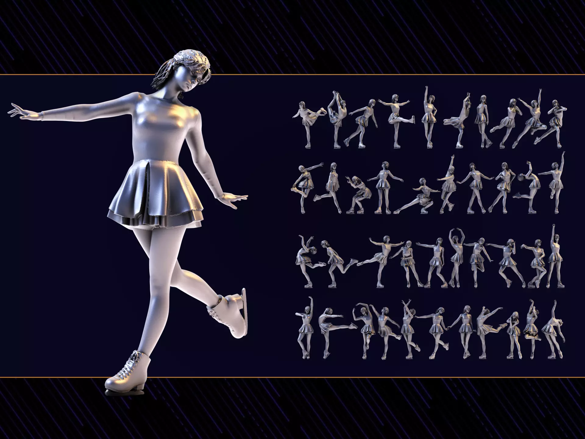 Ice Skate girl 3D print model