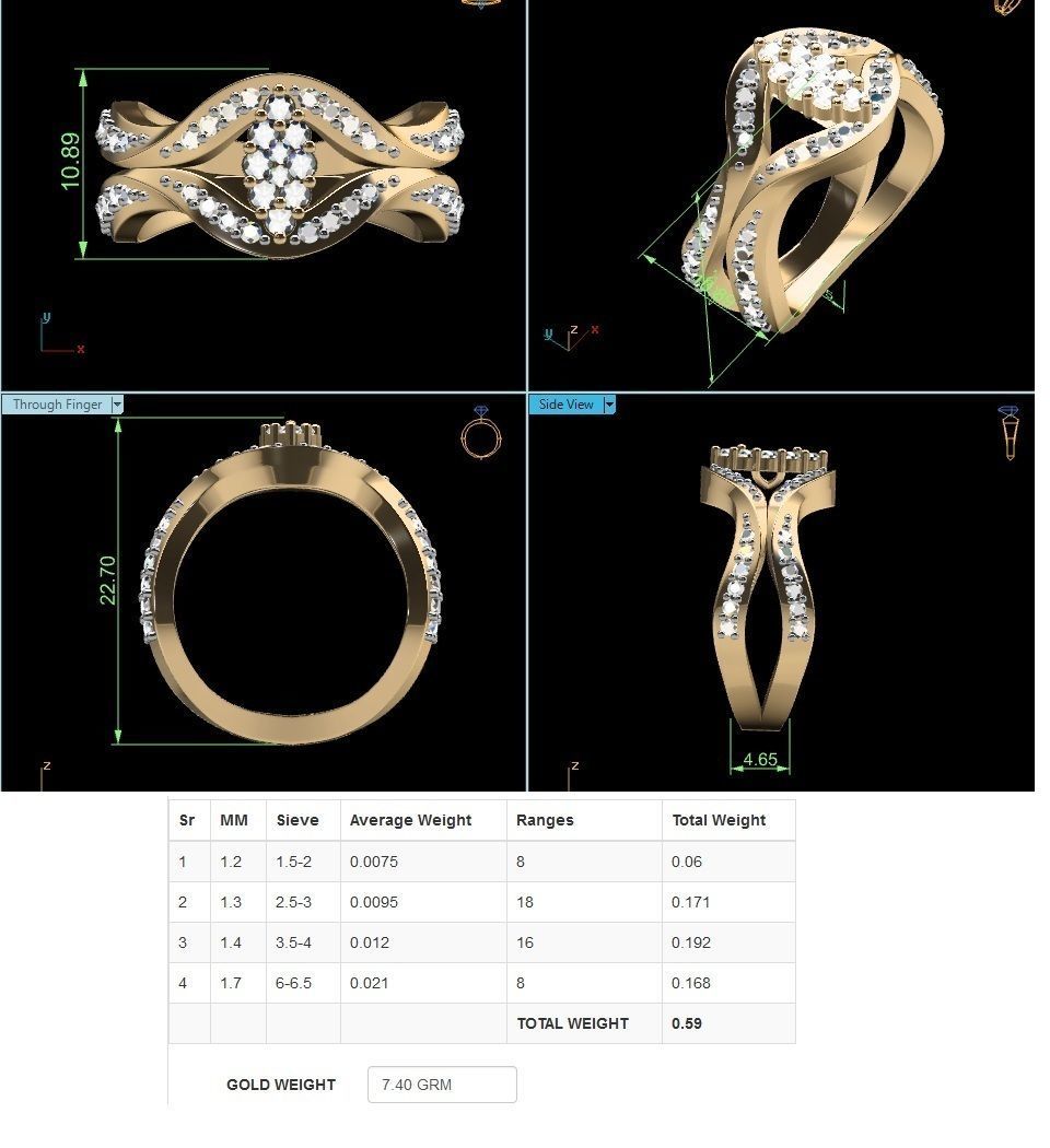 Diamond Ring 3D print model_8