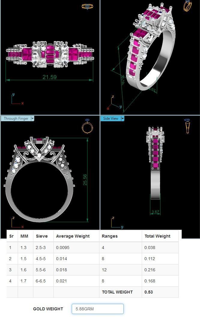Diamond Ring 3D print model_4