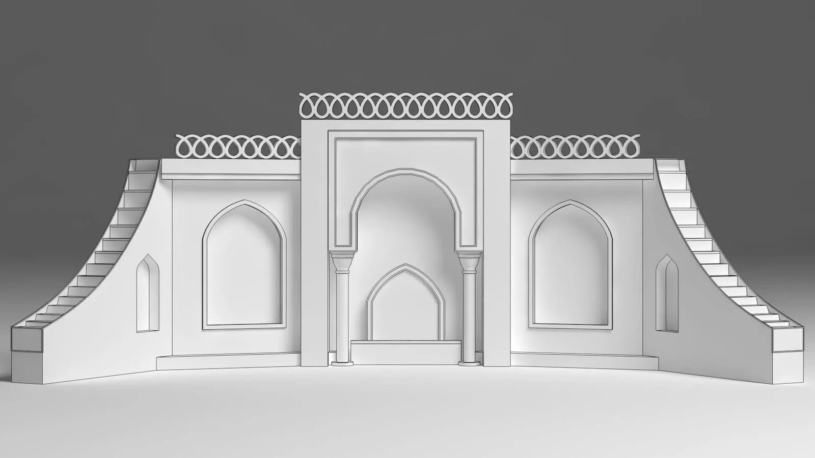 Wedding Stage Backdrop 3D model_0