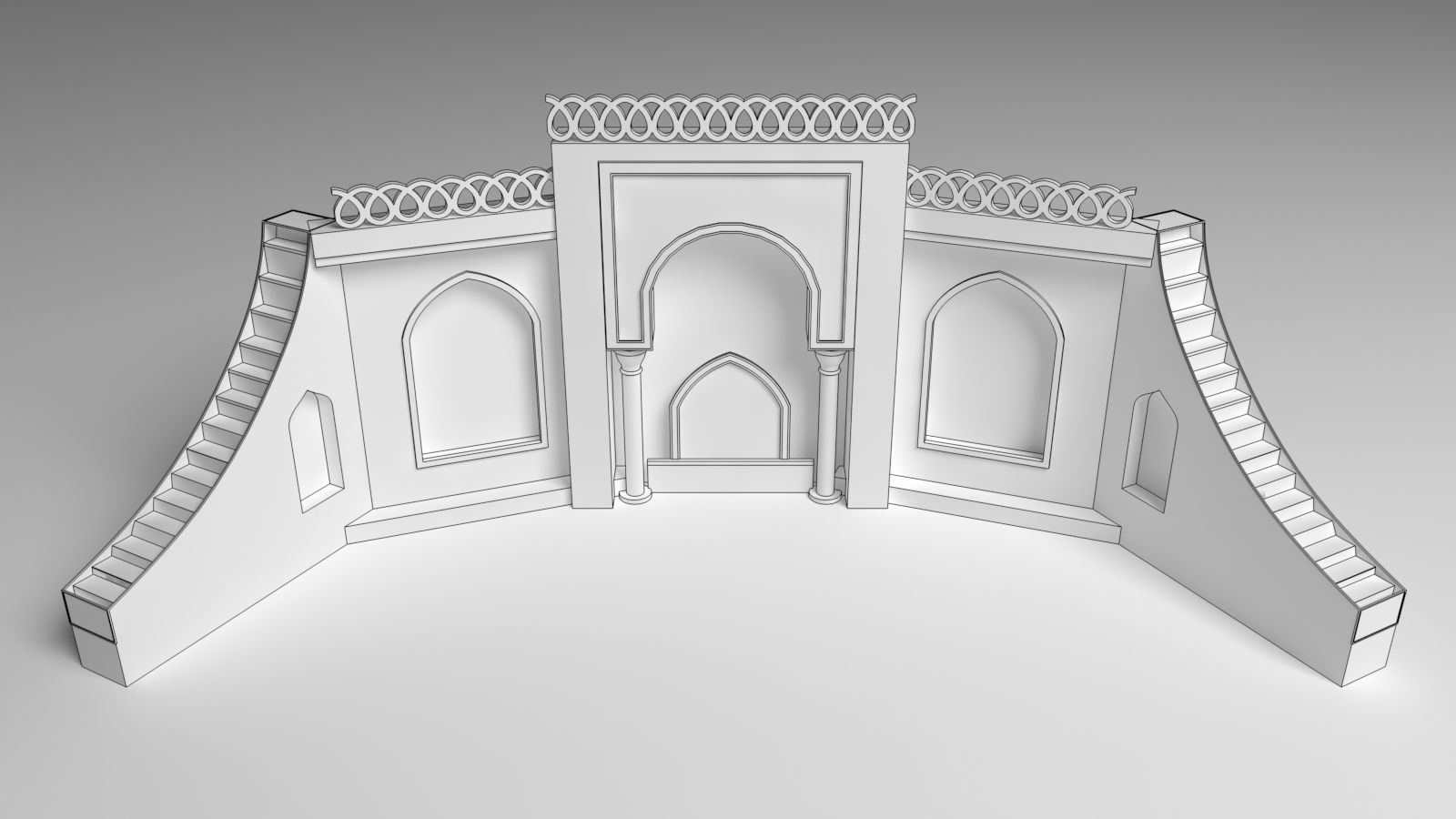 Wedding Stage Backdrop 3D model_3