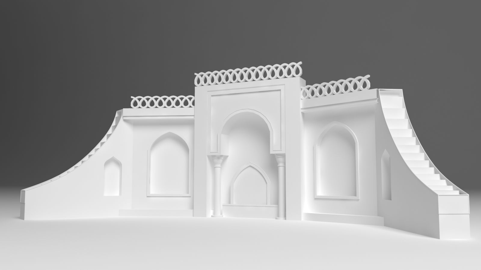 Wedding Stage Backdrop 3D model_6