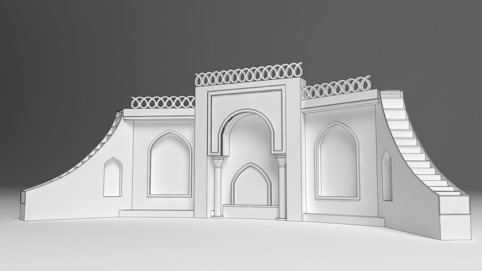 Wedding Stage Backdrop 3D model_2