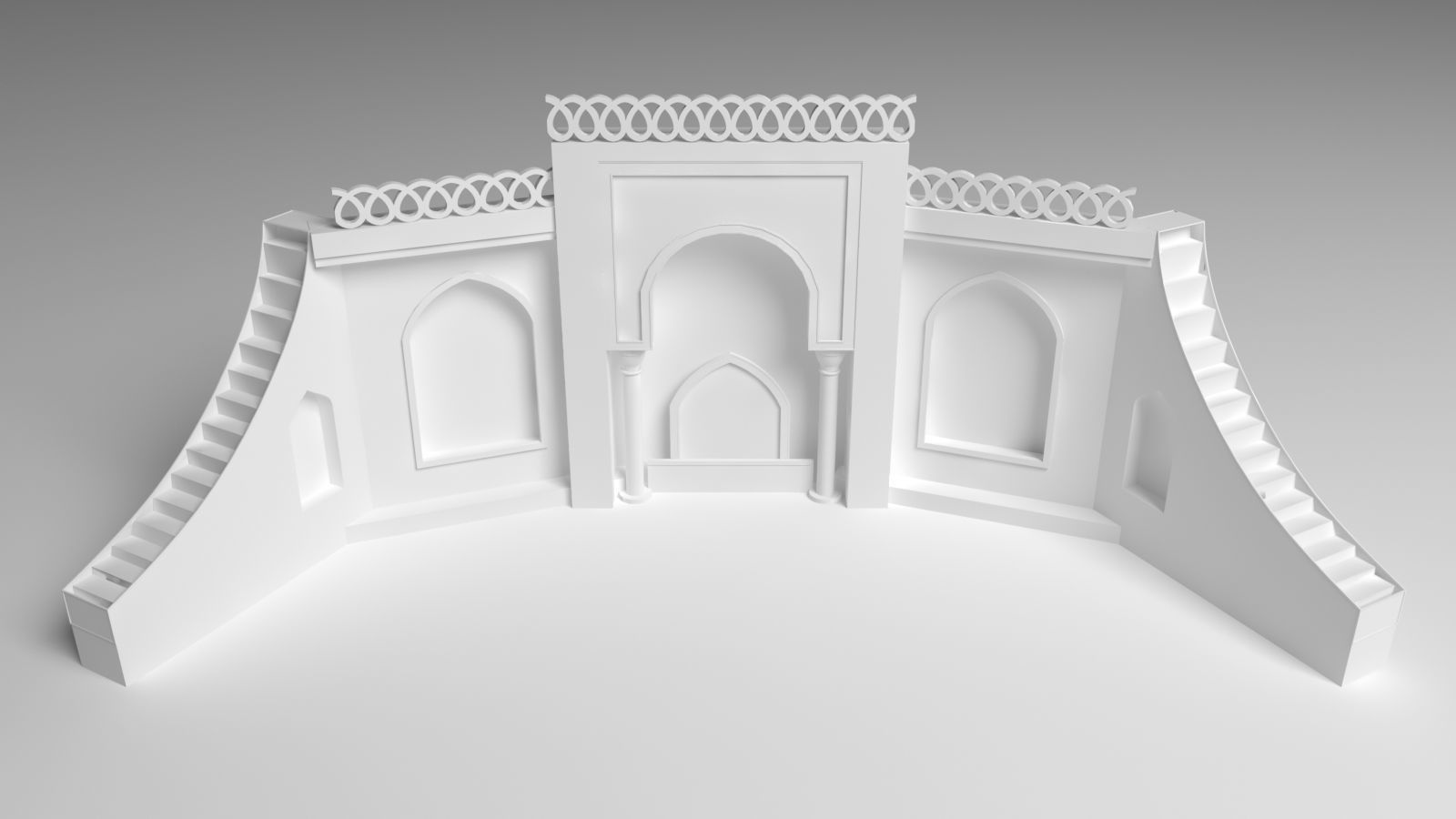 Wedding Stage Backdrop 3D model_7