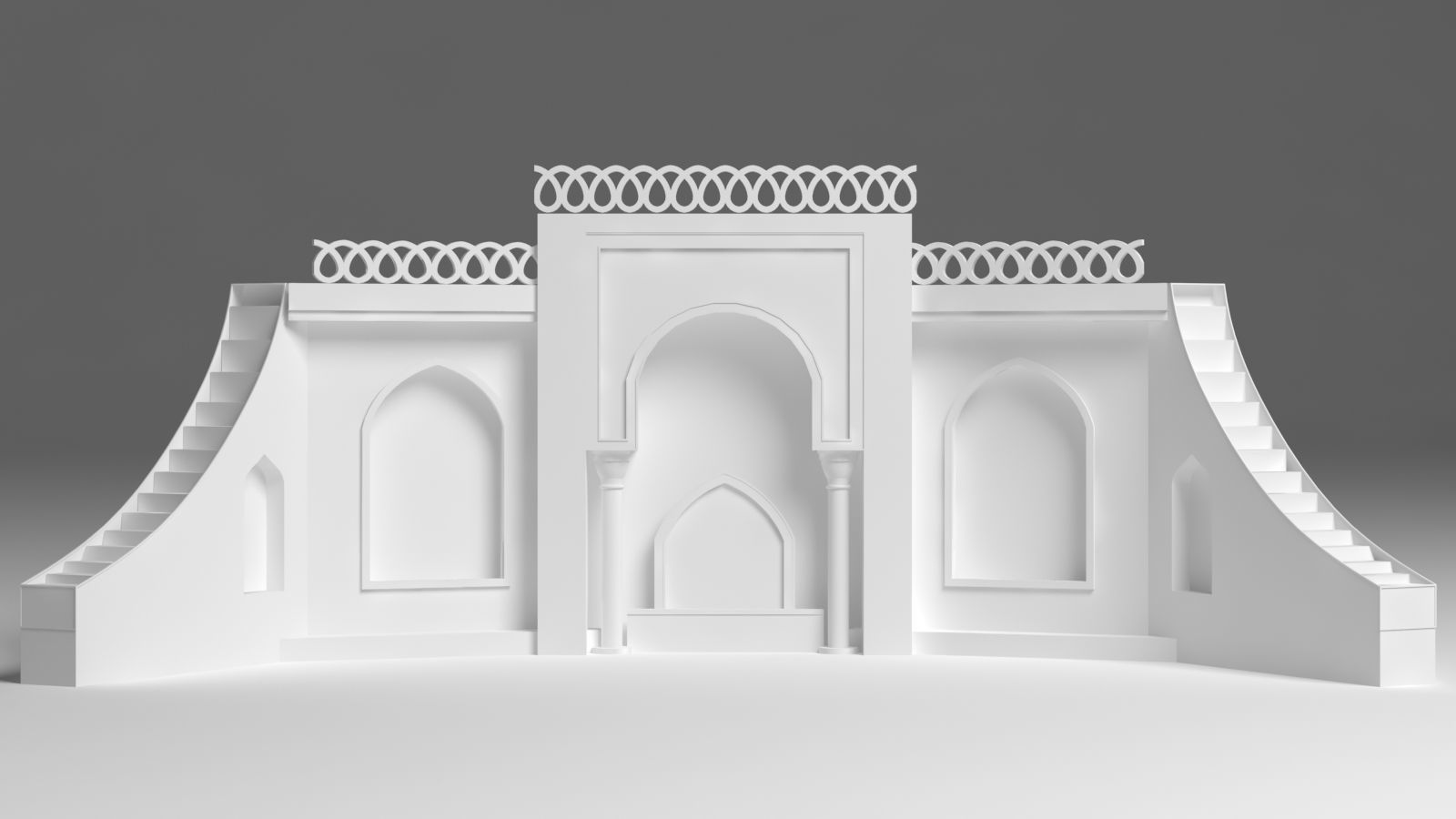 Wedding Stage Backdrop 3D model_4