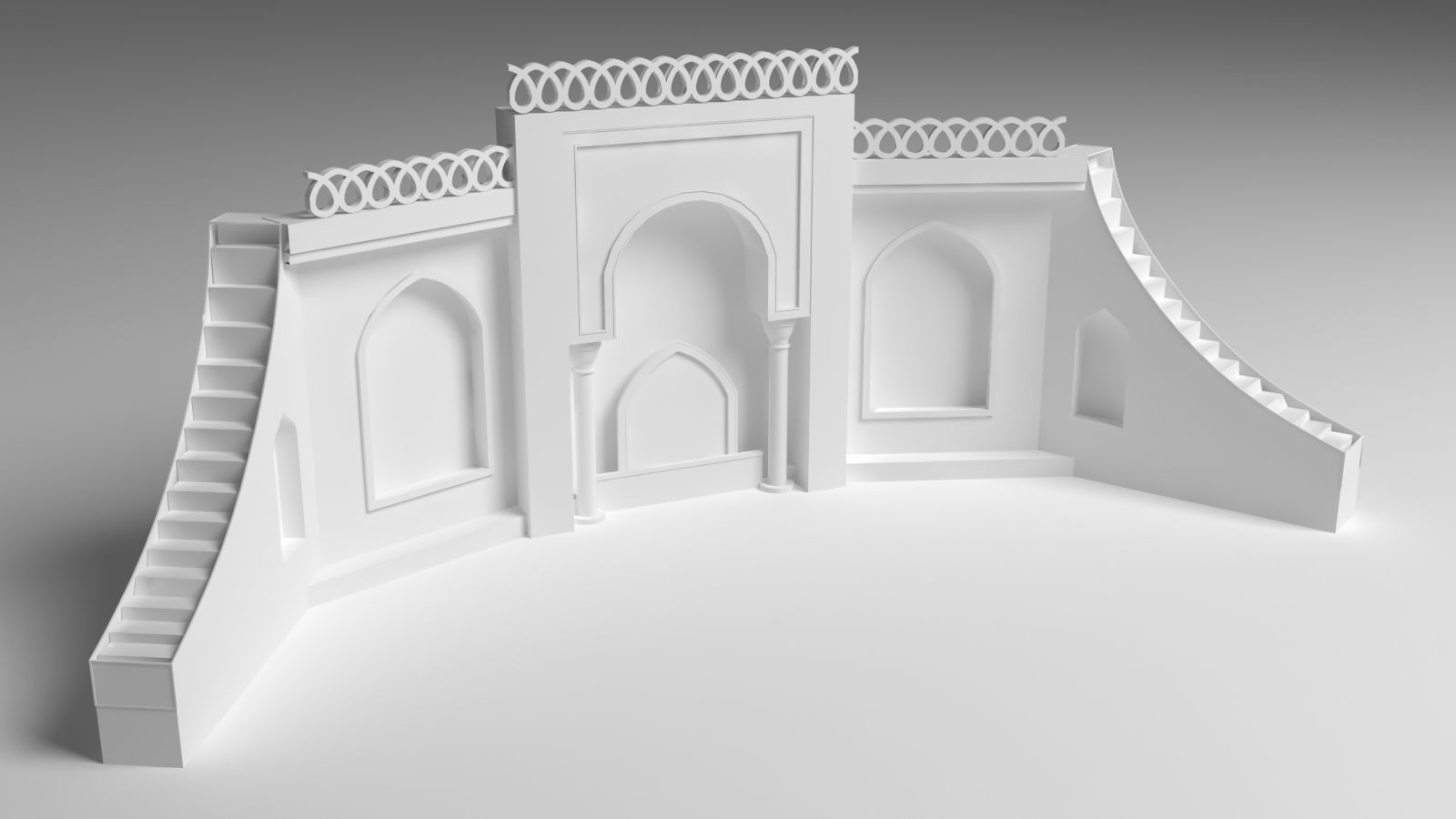 Wedding Stage Backdrop 3D model_5