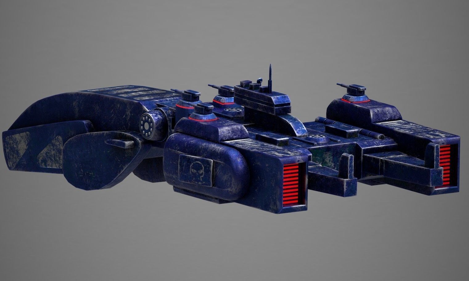 Spaceship Low-poly 3D model_5