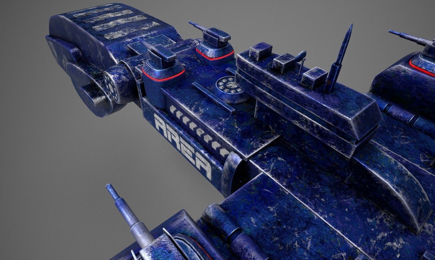 Spaceship Low-poly 3D model_7