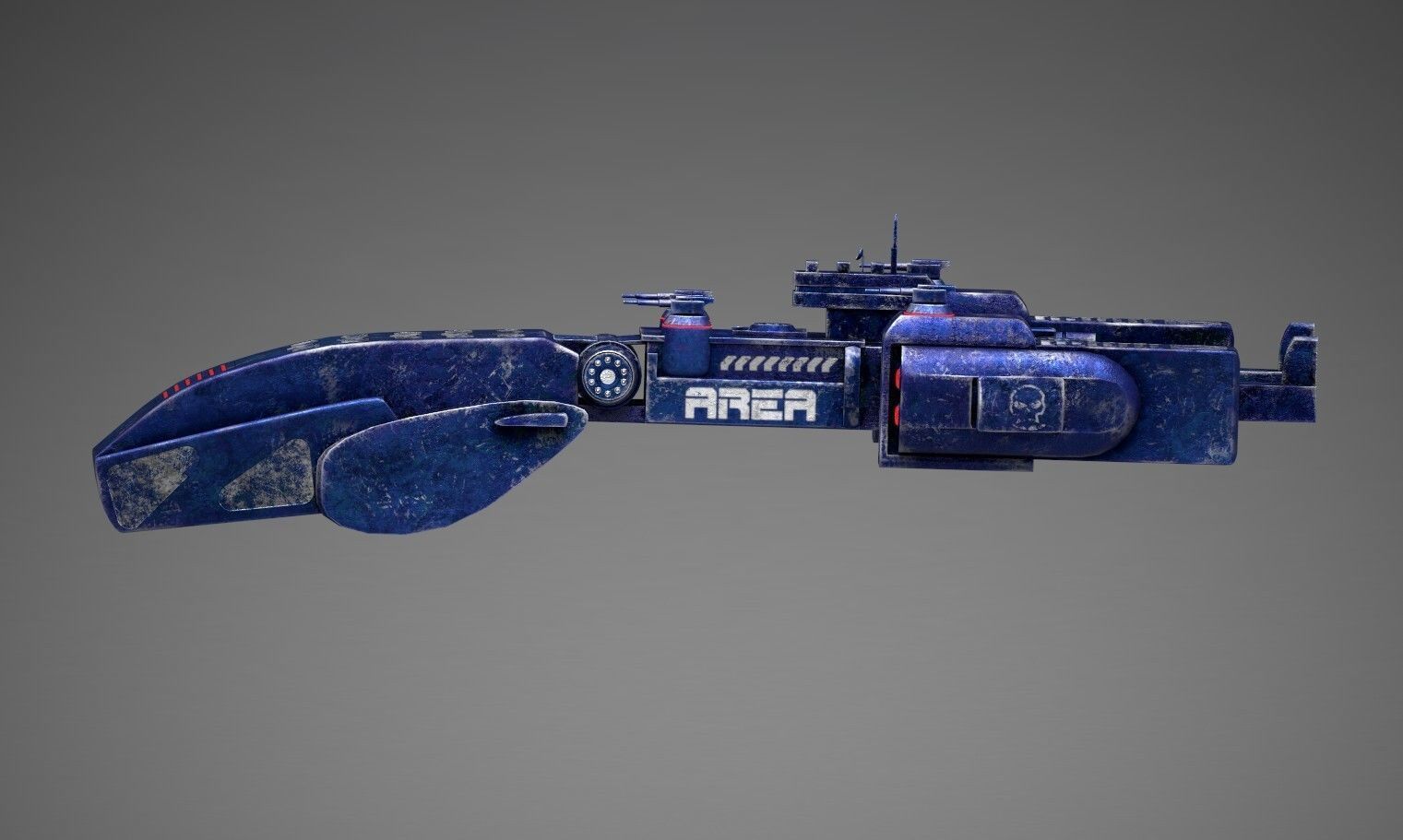 Spaceship Low-poly 3D model_3