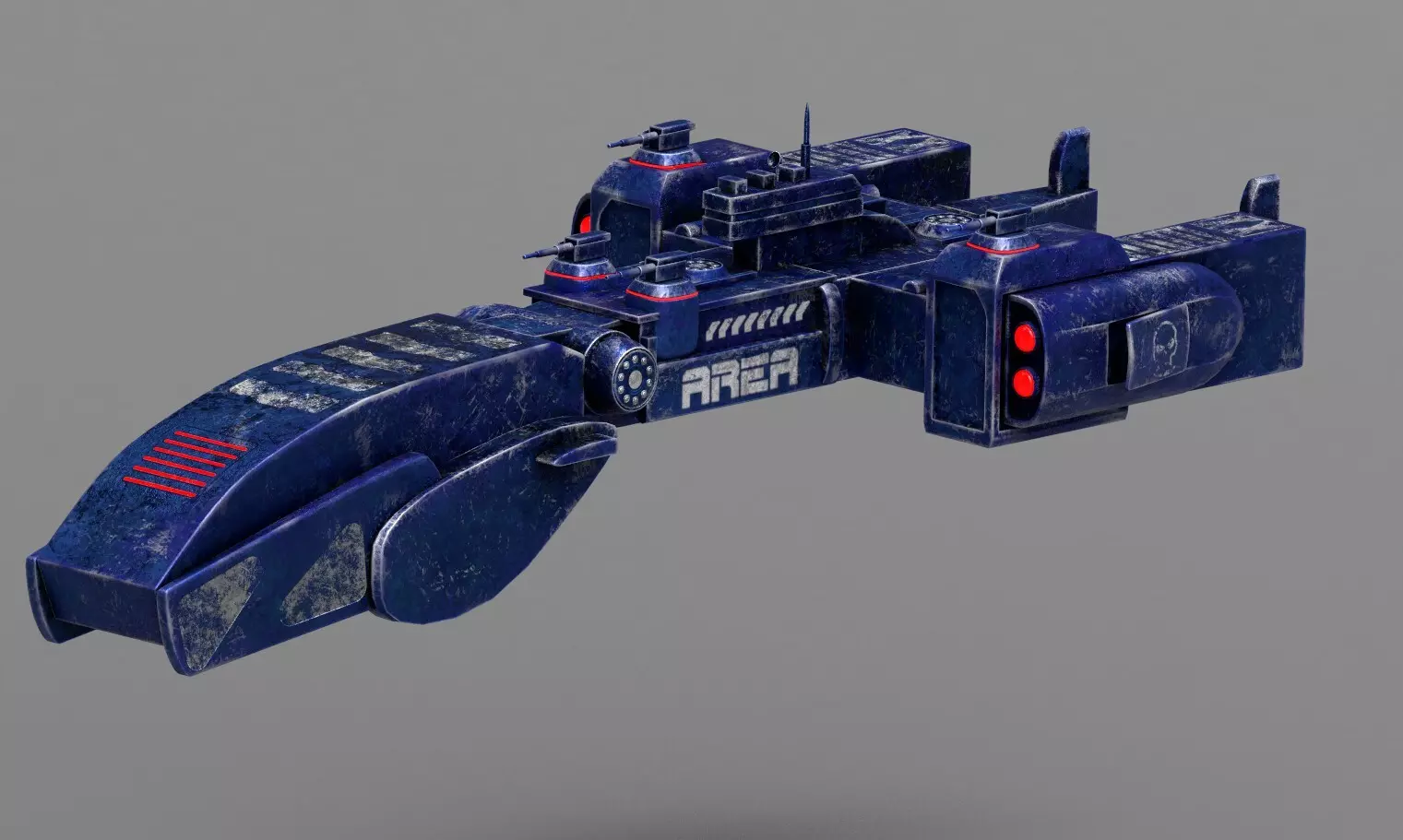 Spaceship Low-poly 3D model_0