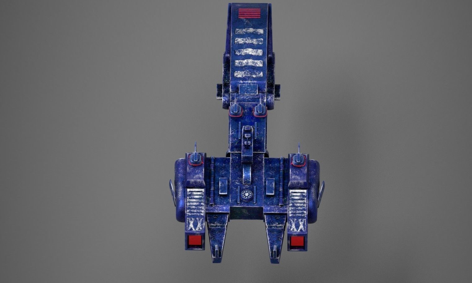 Spaceship Low-poly 3D model_4