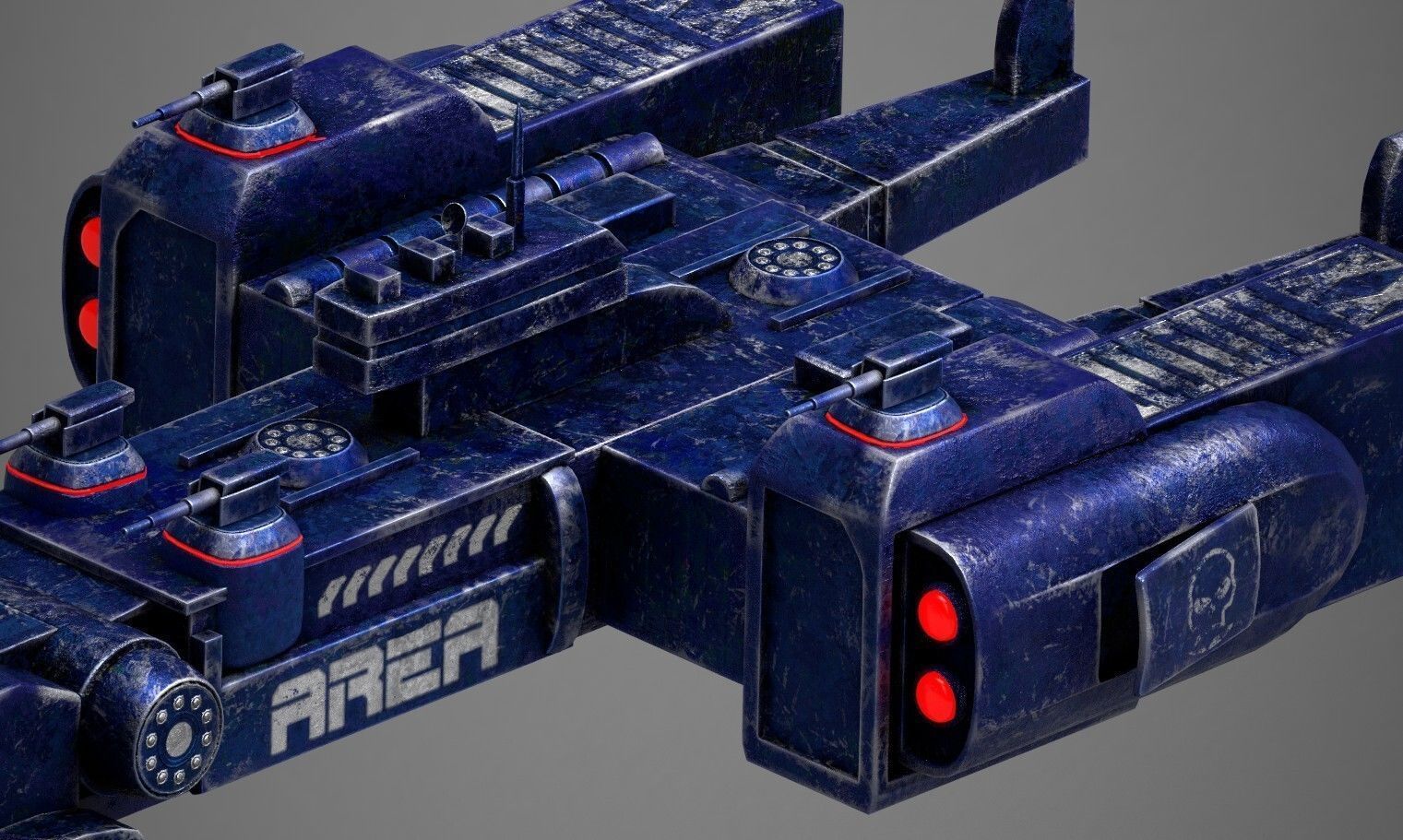 Spaceship Low-poly 3D model_6