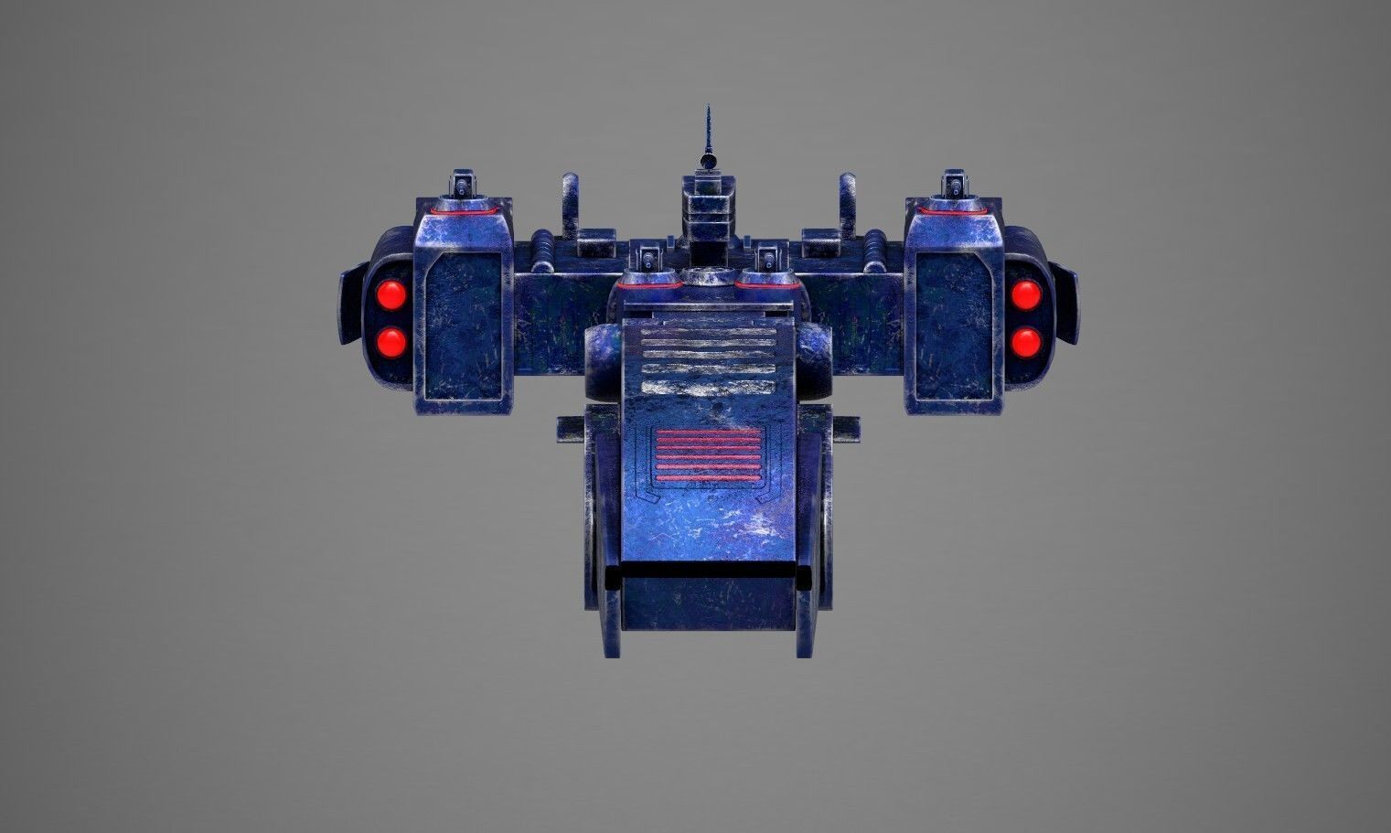 Spaceship Low-poly 3D model_2