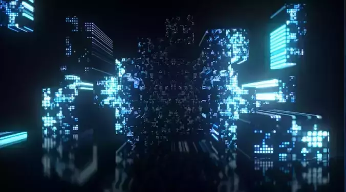 3D future matrix technology information effects 3D model