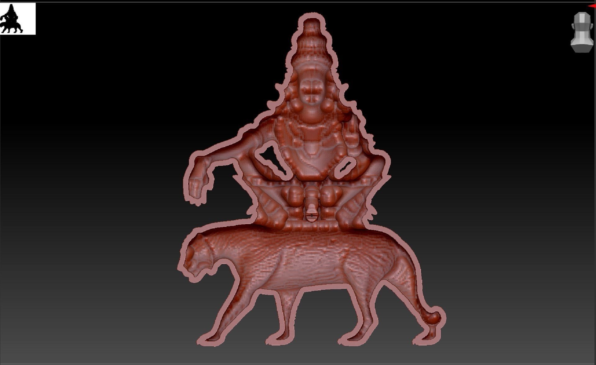 AYYAPPAN WITH TIGER 3D print model_5