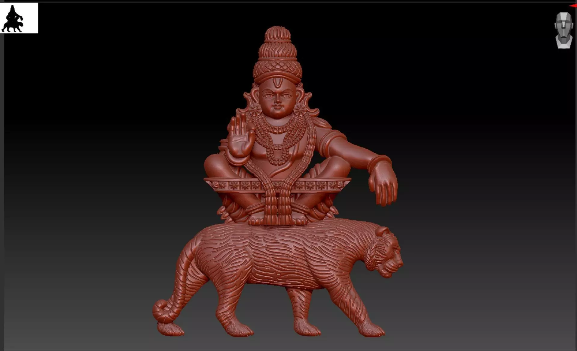 AYYAPPAN WITH TIGER 3D print model_0