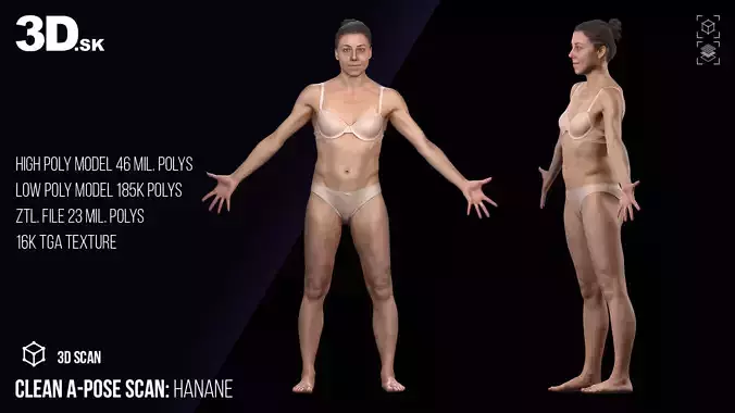 Cleaned A Pose 3D Scan Hanane Underwear