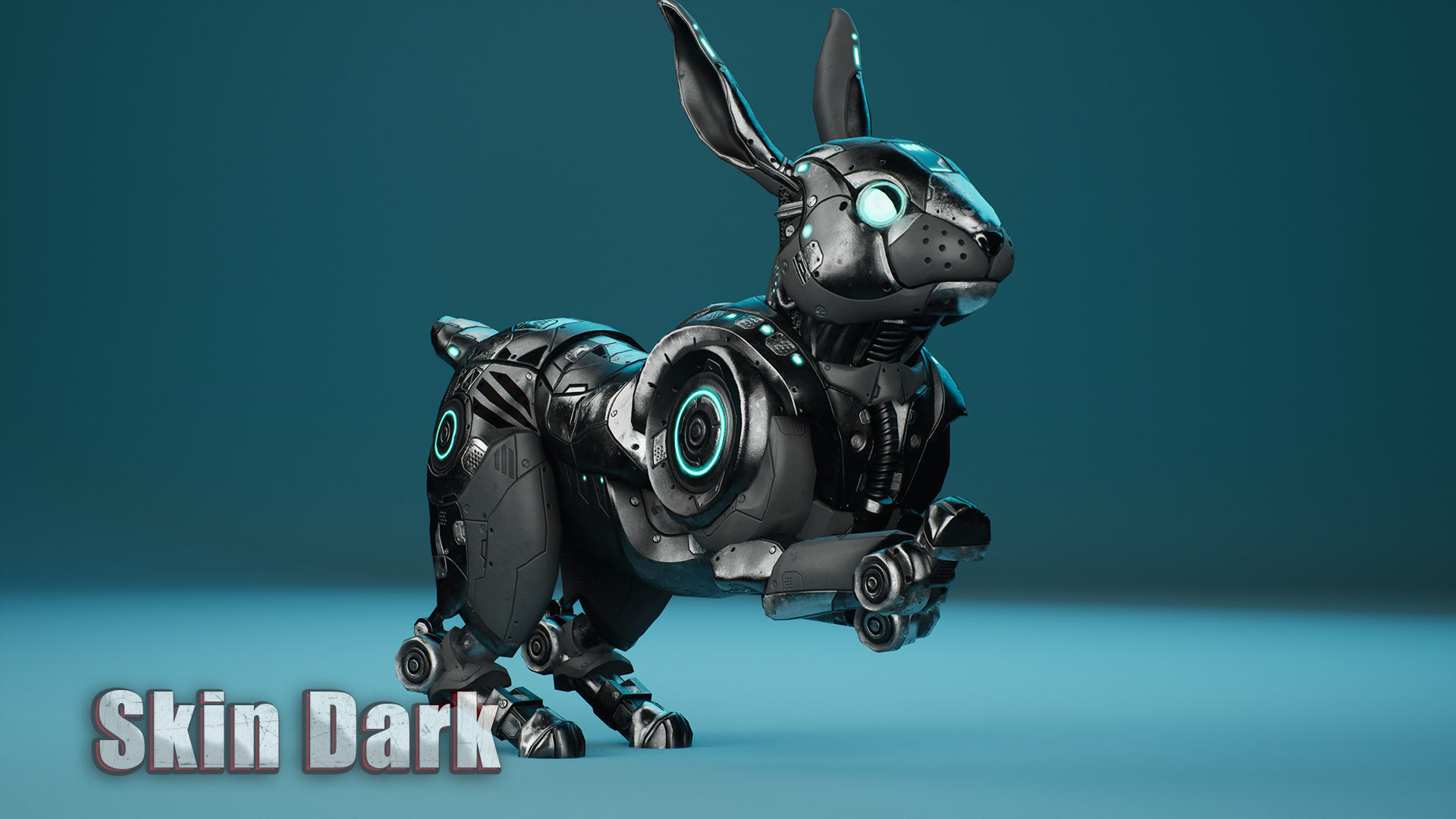 SciFi Rabbit Low-poly 3D model_11