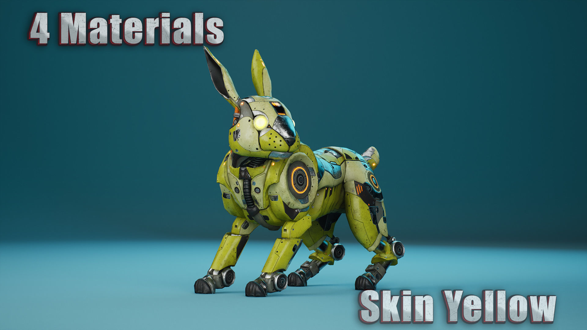 SciFi Rabbit Low-poly 3D model_10