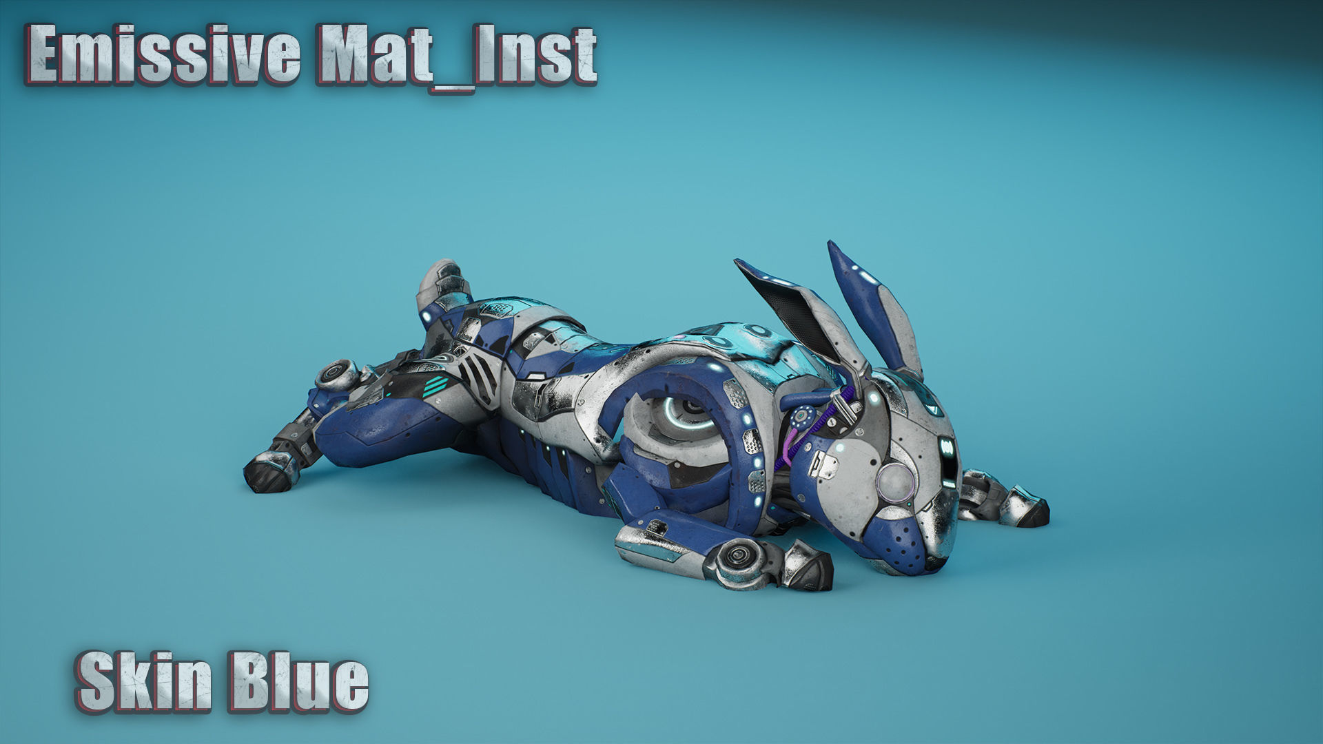 SciFi Rabbit Low-poly 3D model_9