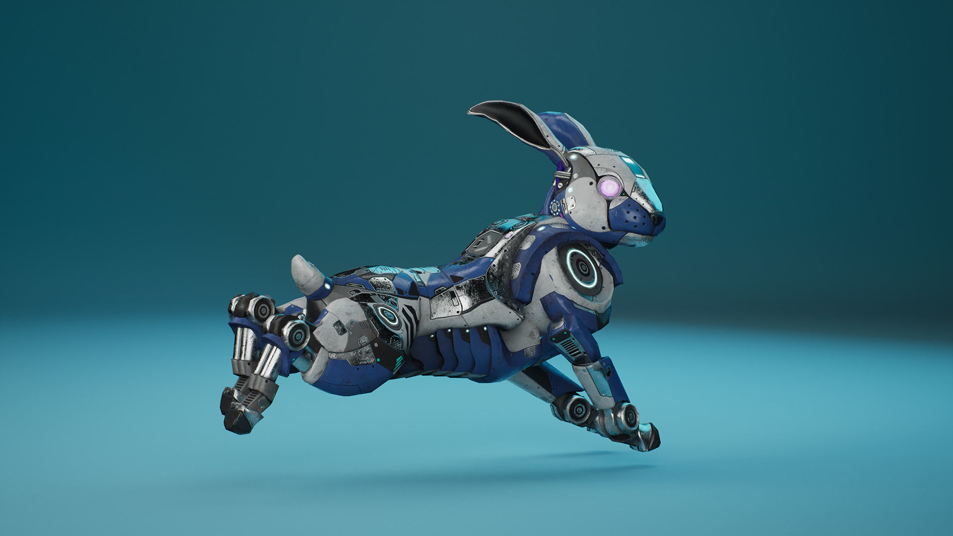 SciFi Rabbit Low-poly 3D model_4
