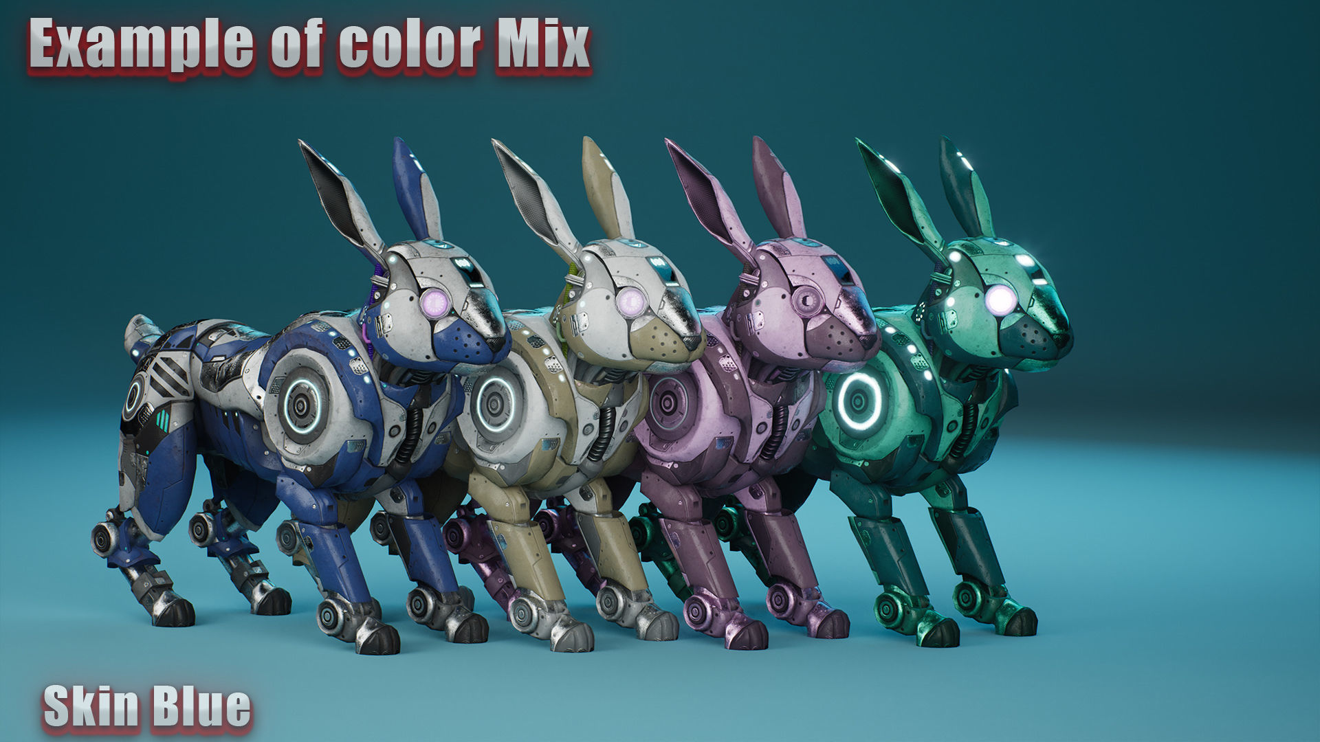 SciFi Rabbit Low-poly 3D model_7