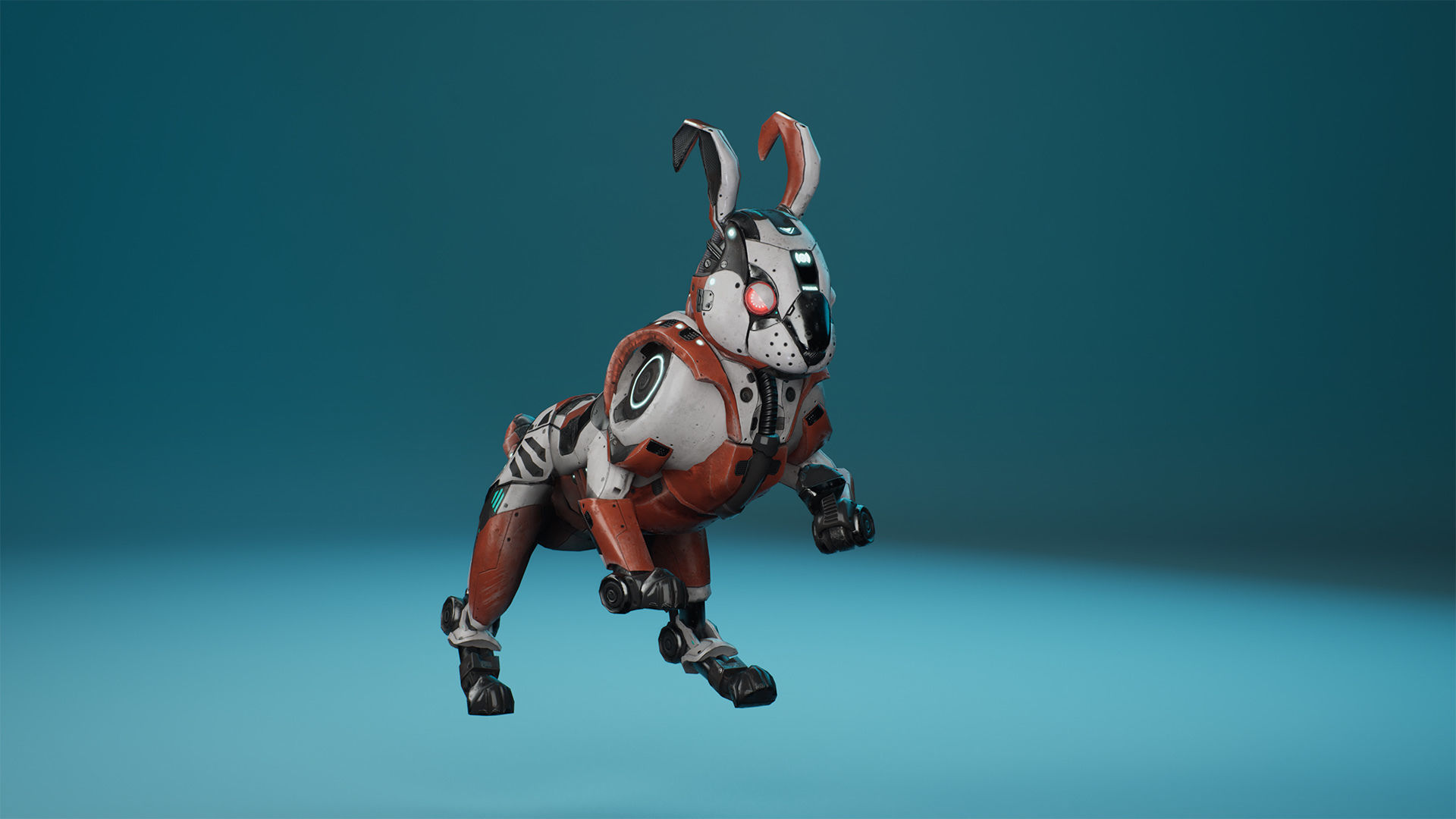 SciFi Rabbit Low-poly 3D model_2