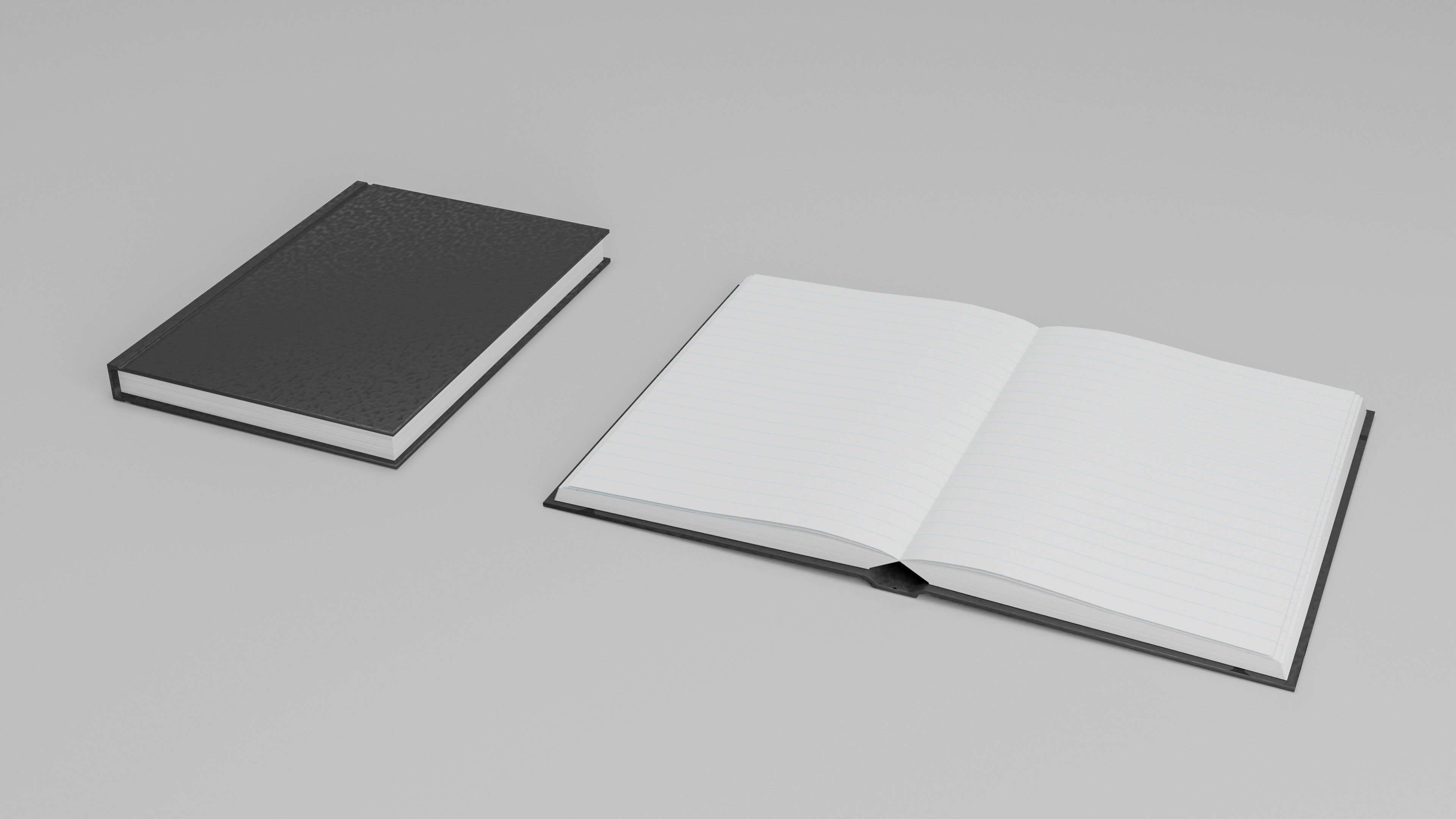 Hardcover Notebook Journal Two 3D models included Low-poly 3D model_4