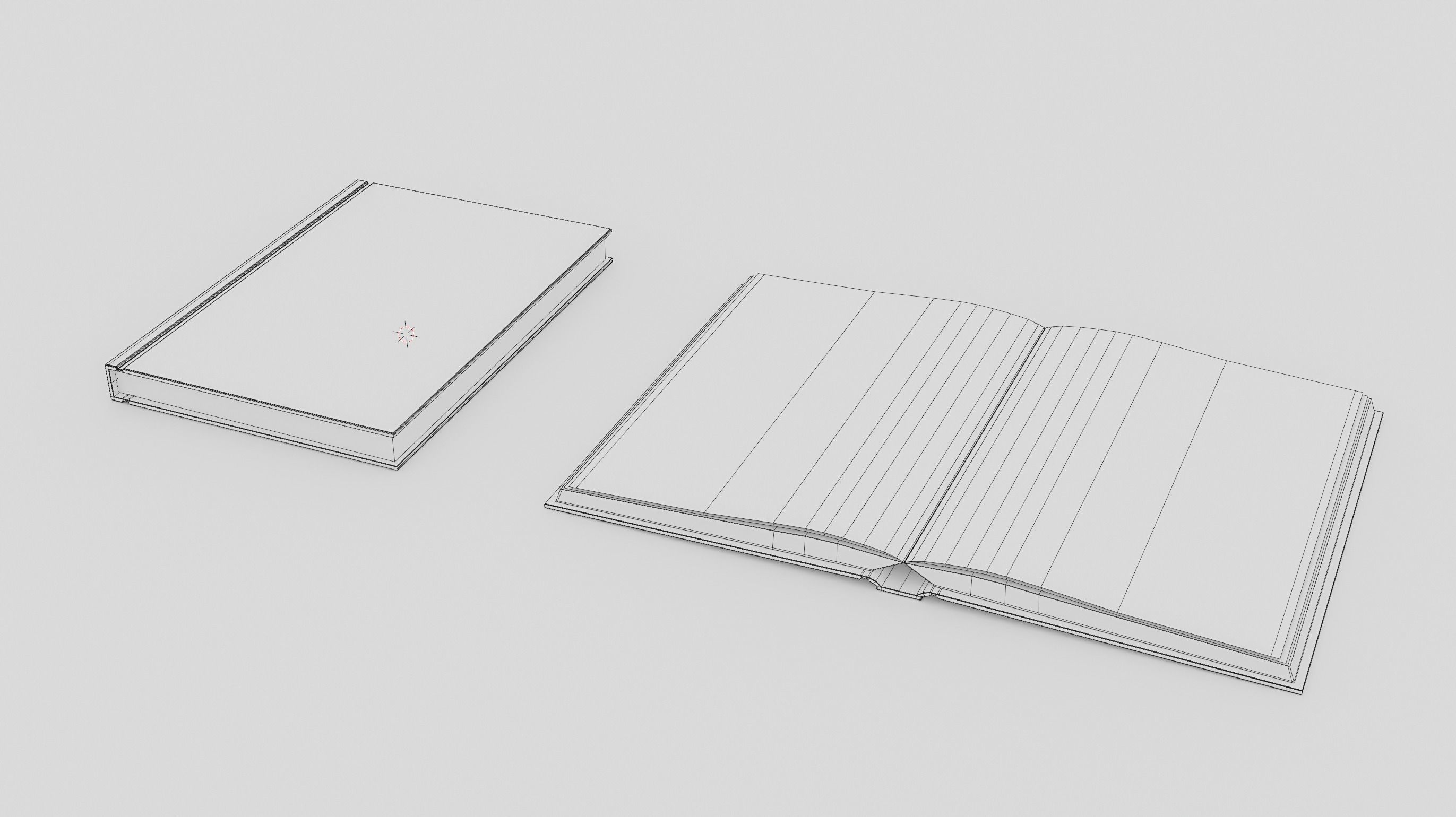 Hardcover Notebook Journal Two 3D models included Low-poly 3D model_3