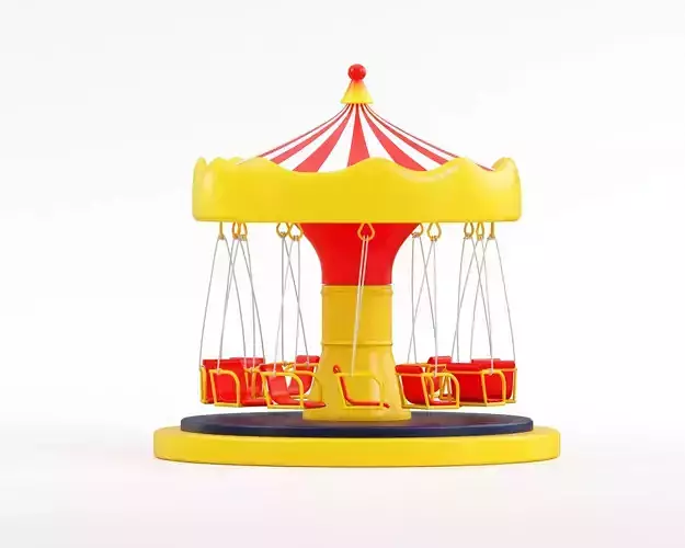 Carousel  Low-poly 3D model