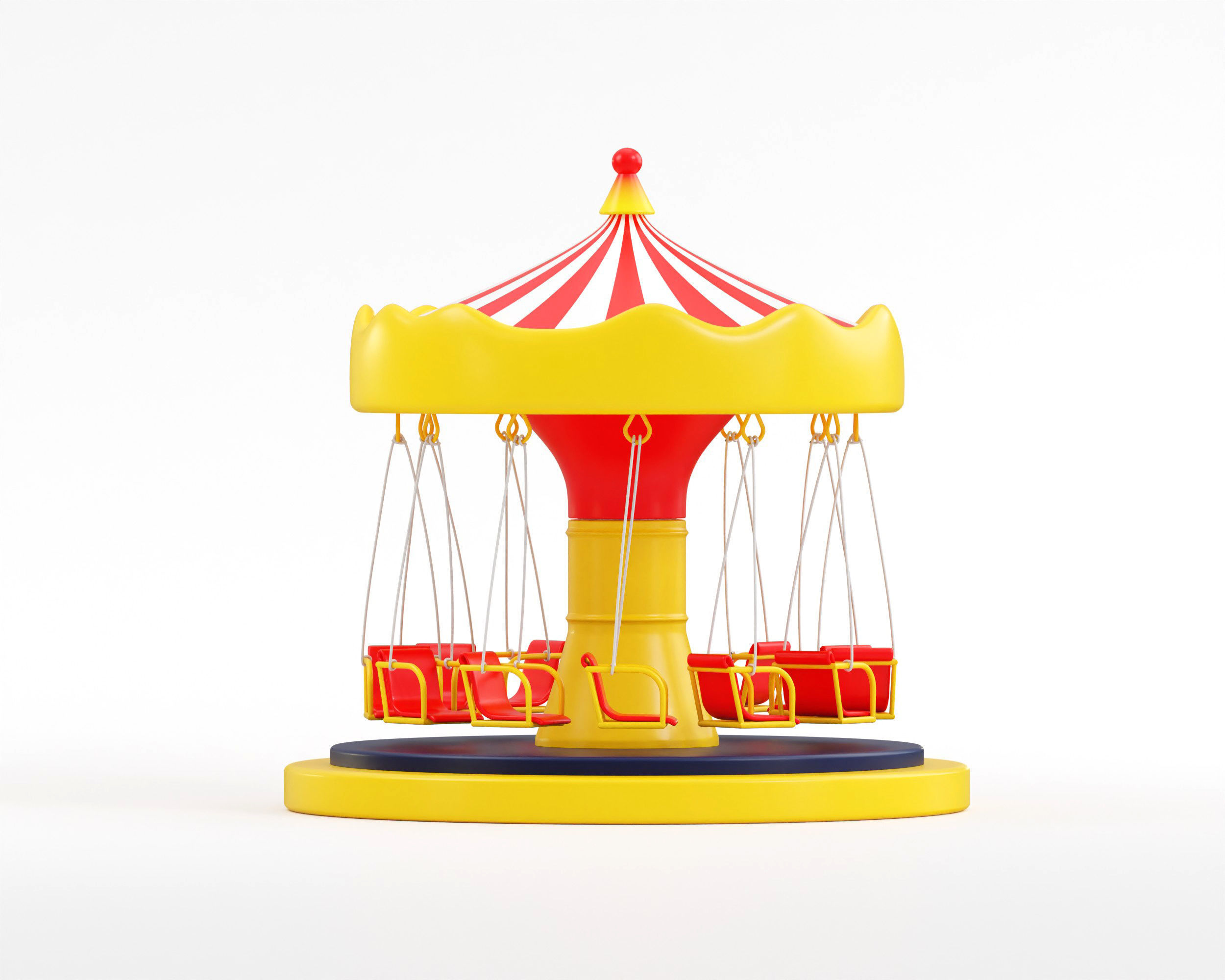 Carousel  Low-poly 3D model_2