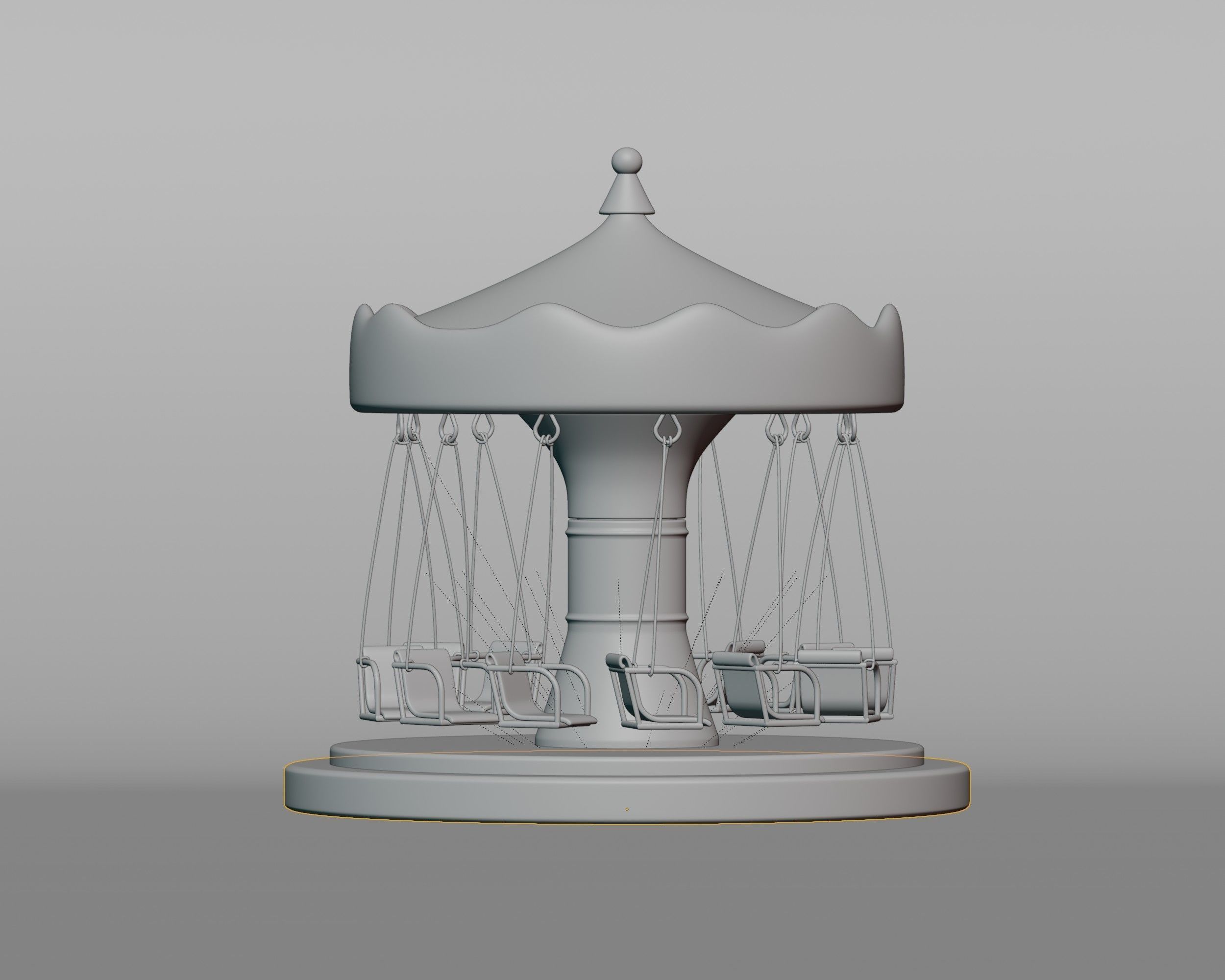 Carousel  Low-poly 3D model_11