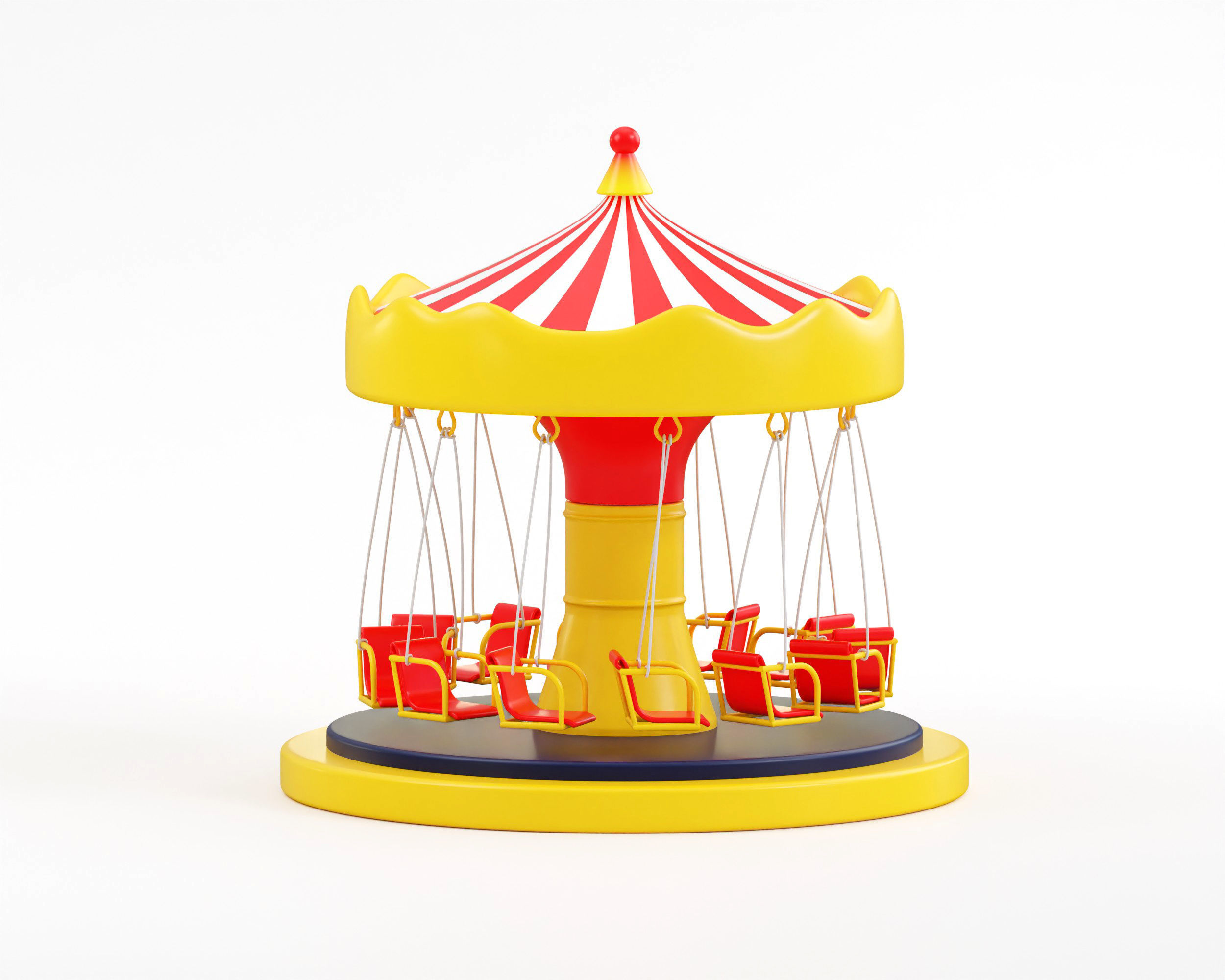 Carousel  Low-poly 3D model_6