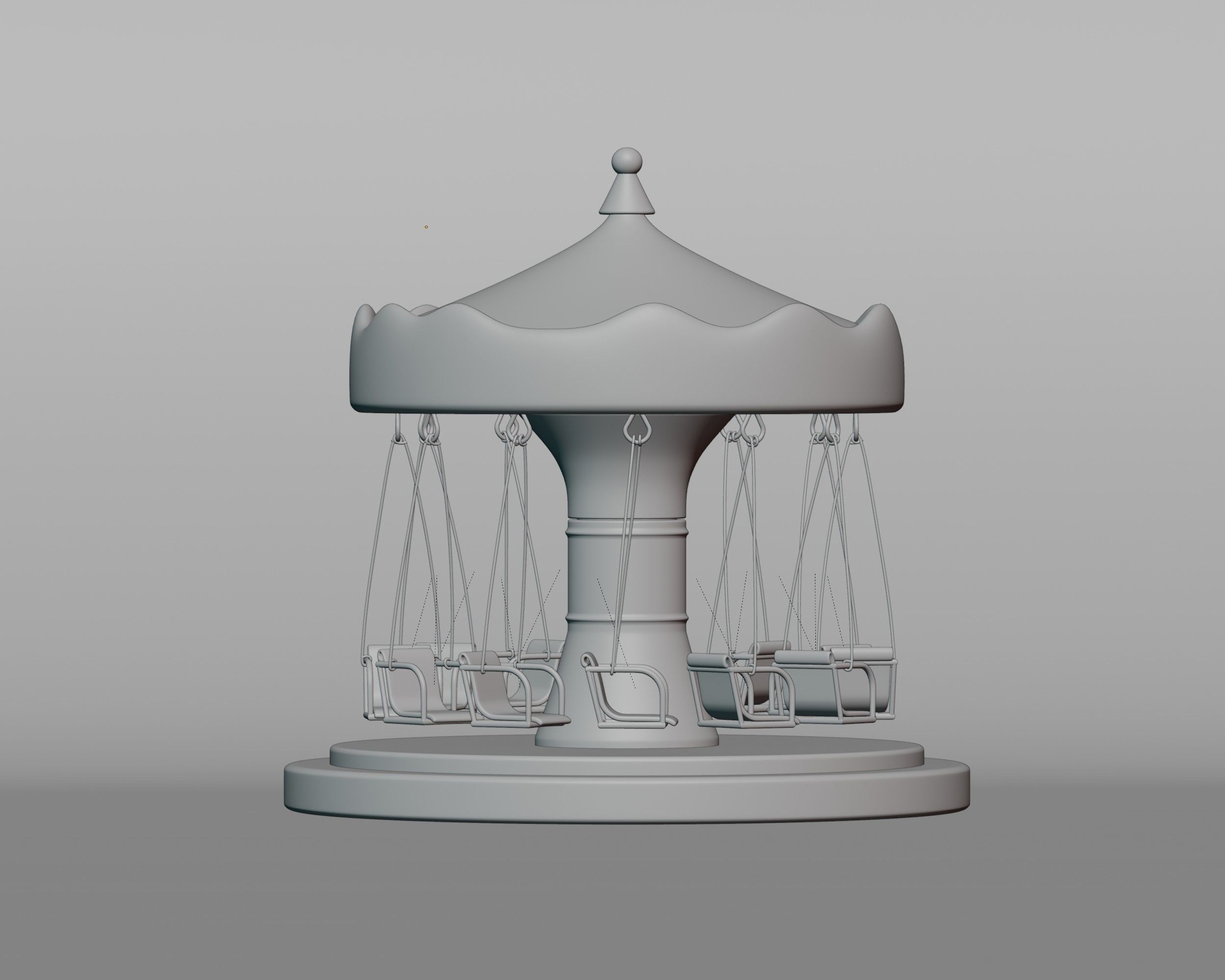Carousel  Low-poly 3D model_7